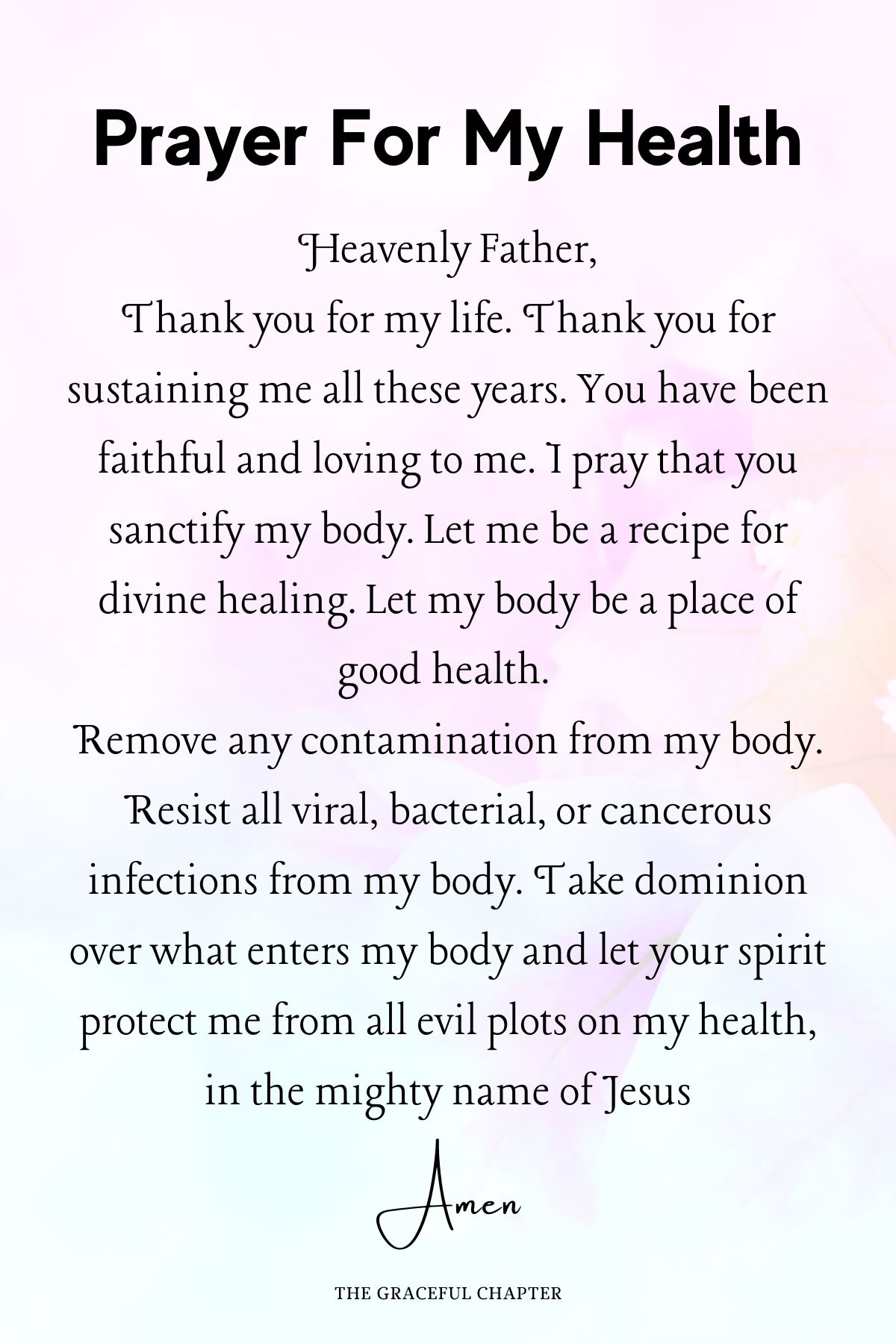 Prayer for my health