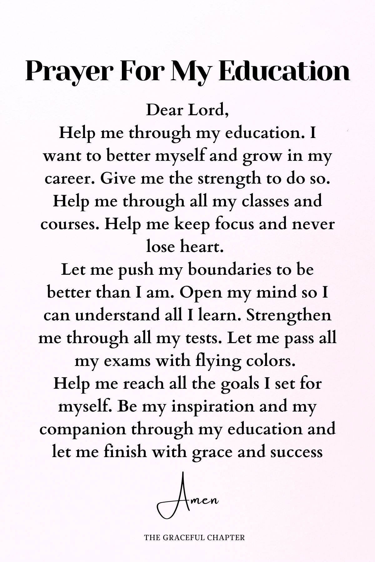 Prayer for my education