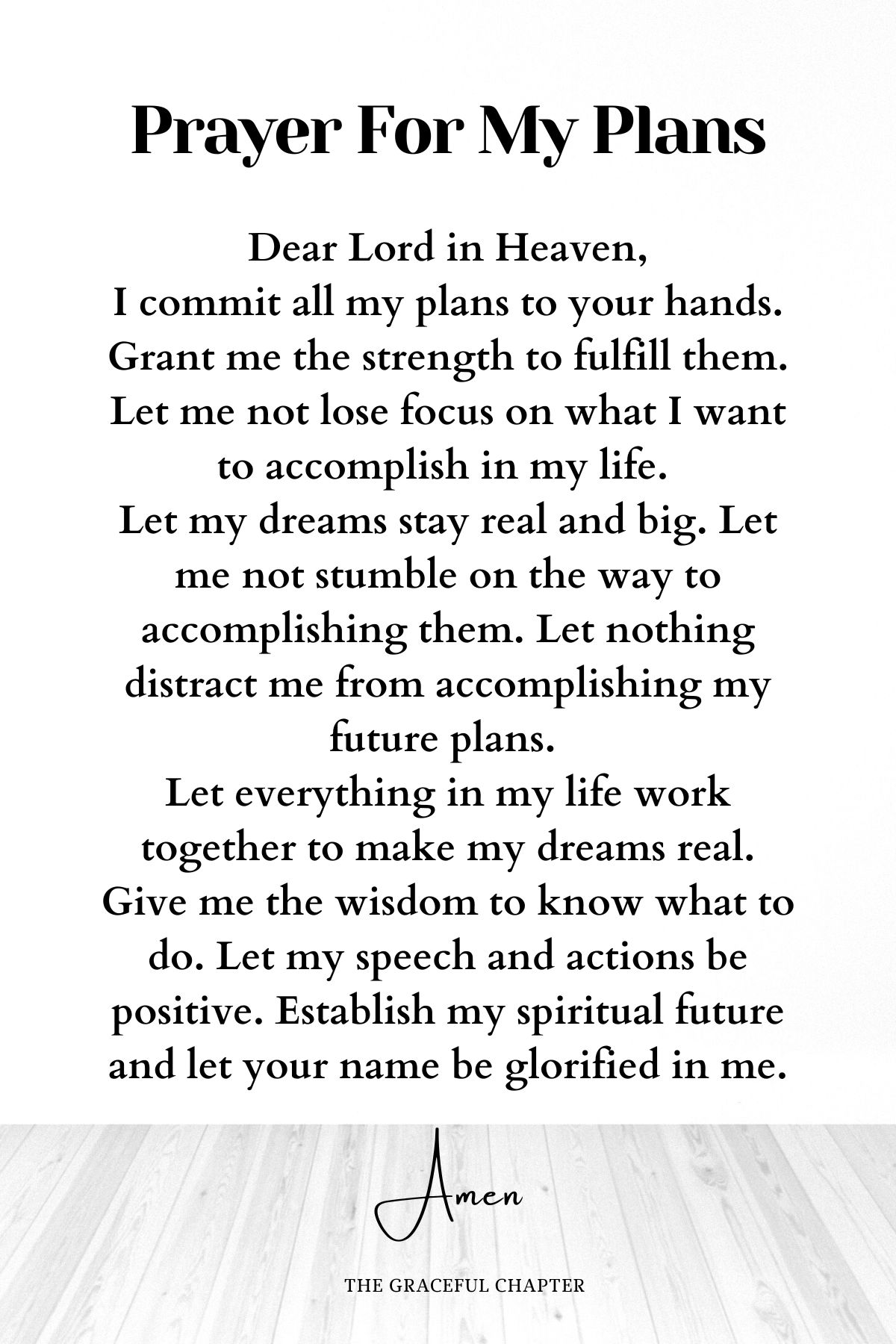 Prayer for my plans - prayers for myself