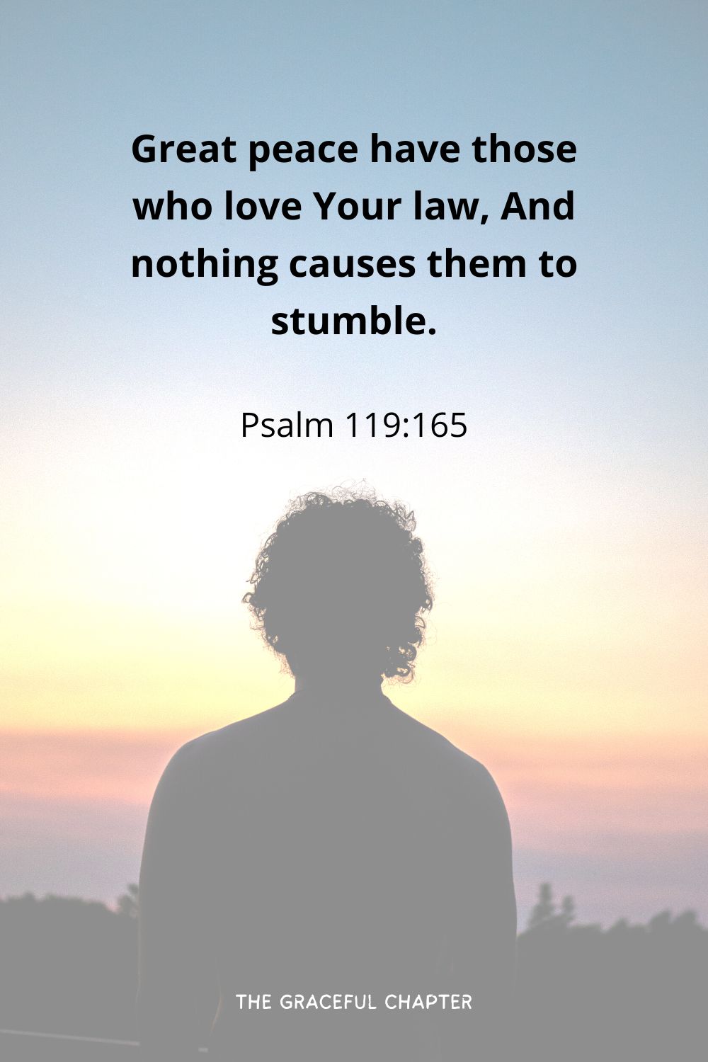 Great peace have those who love Your law, And nothing causes them to stumble.