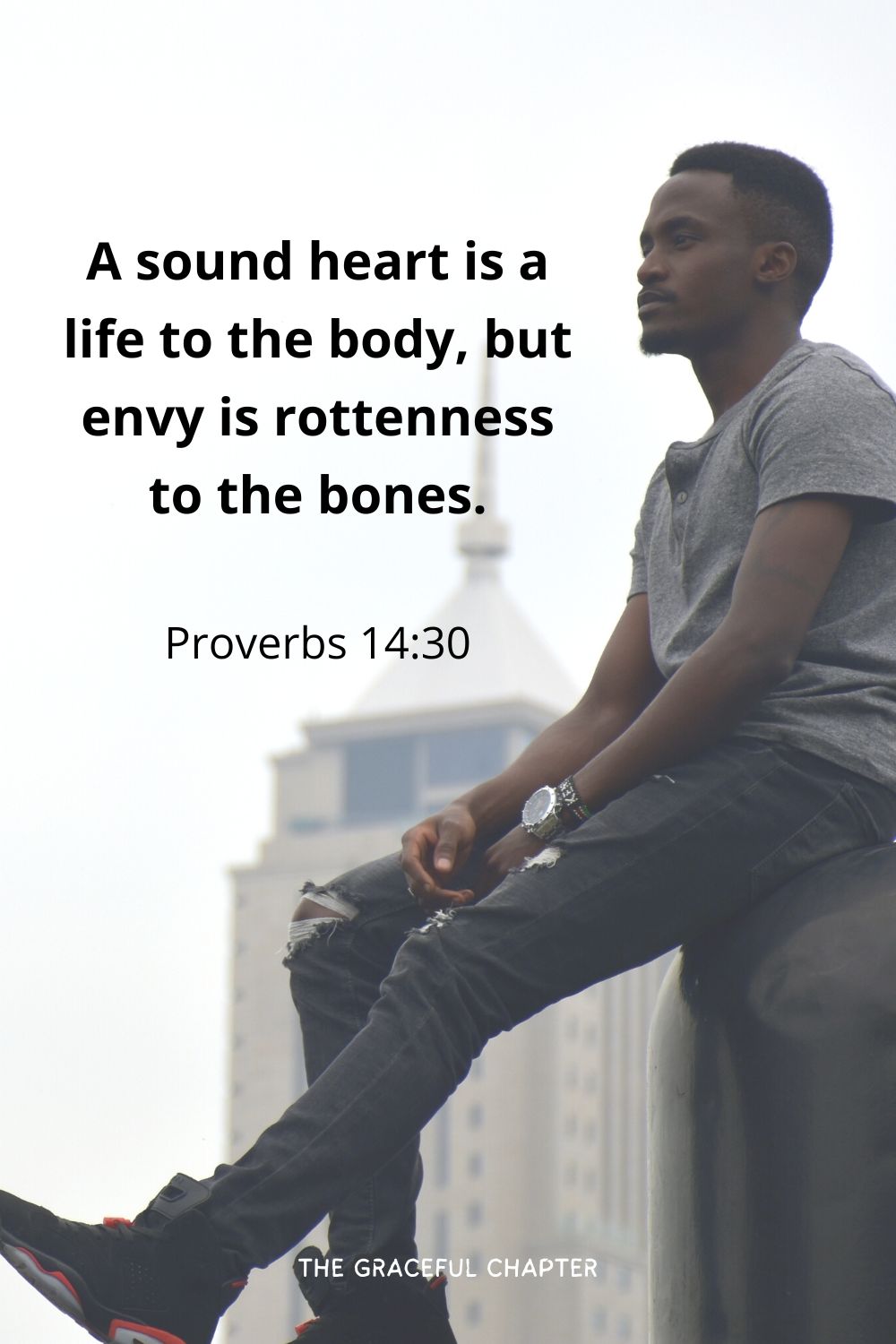 A sound heart is a life to the body, but envy is rottenness to the bones.