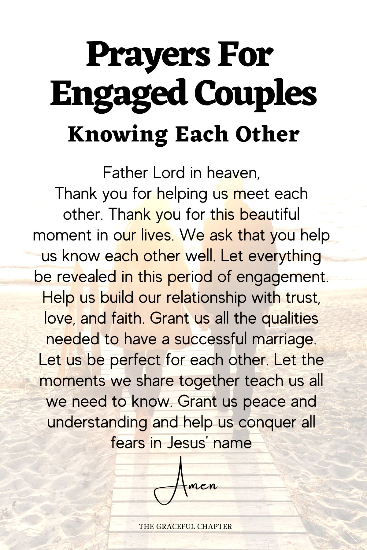  prayers for engaged couples 
Knowing each other