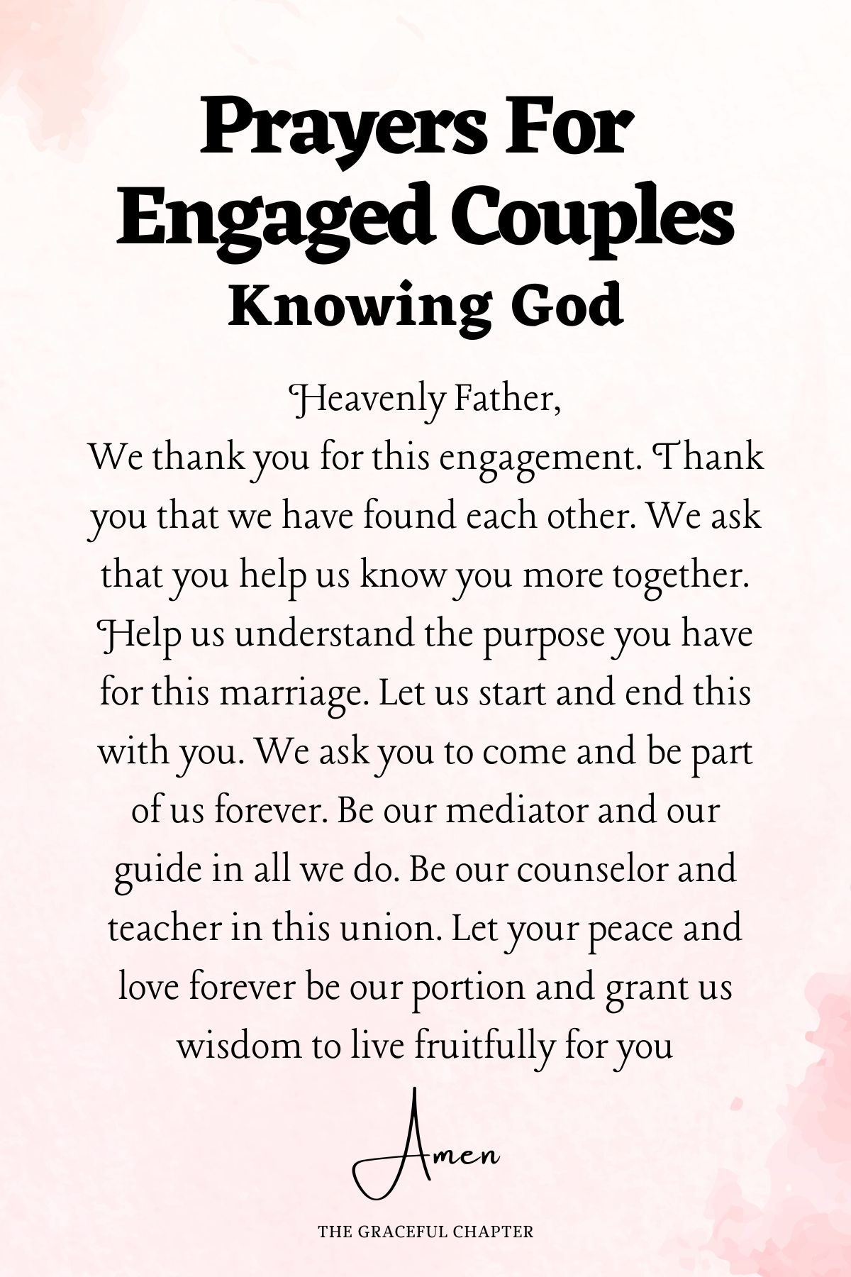 Prayer for engaged couples
Knowing God