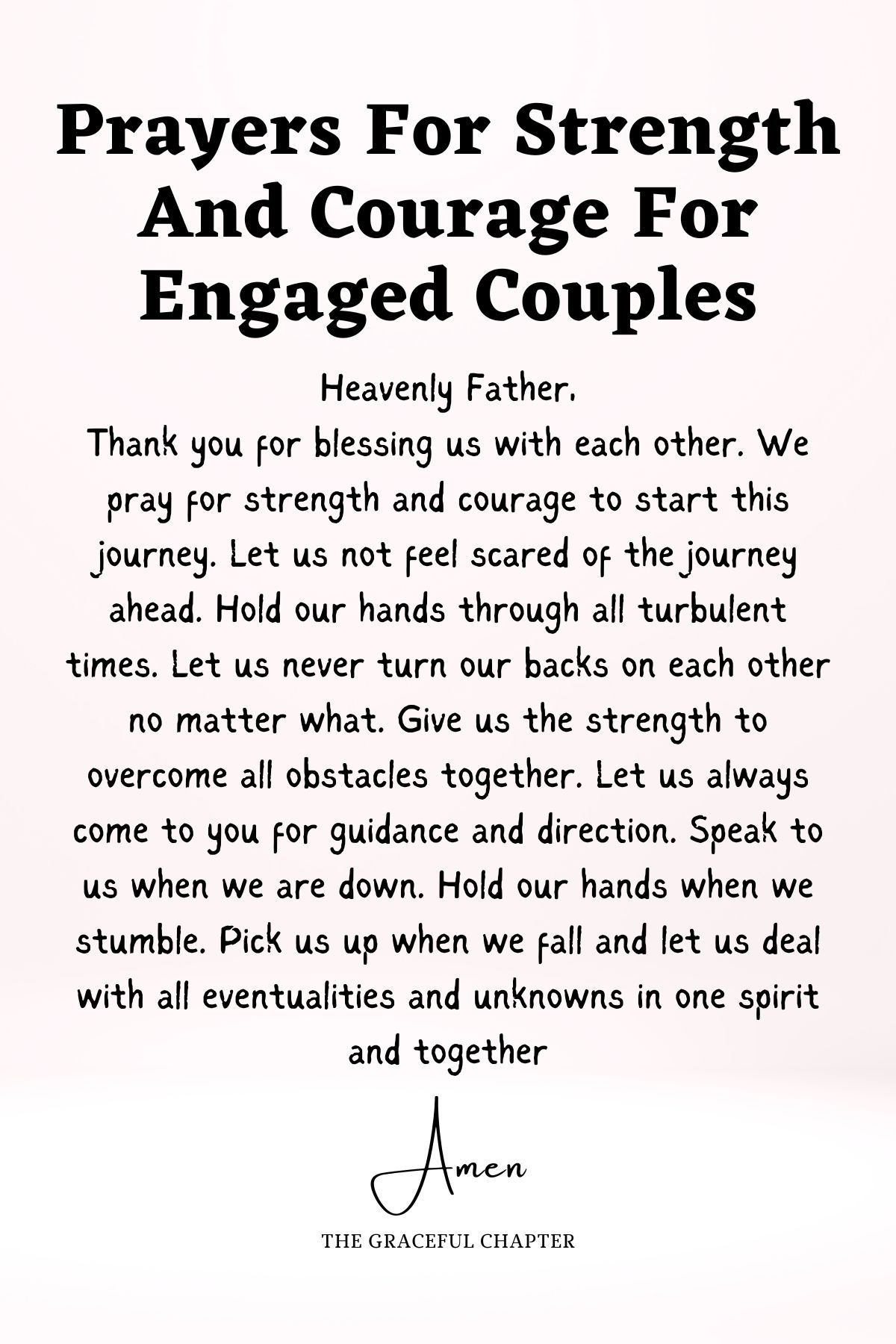Prayer for strength and courage for engage couples
