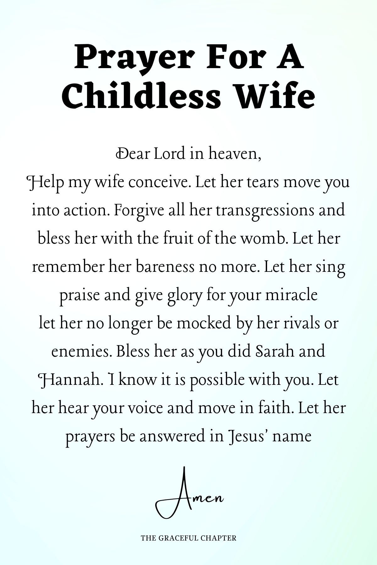 Prayer for a childless wife - Prayers For The Fruit Of The Womb