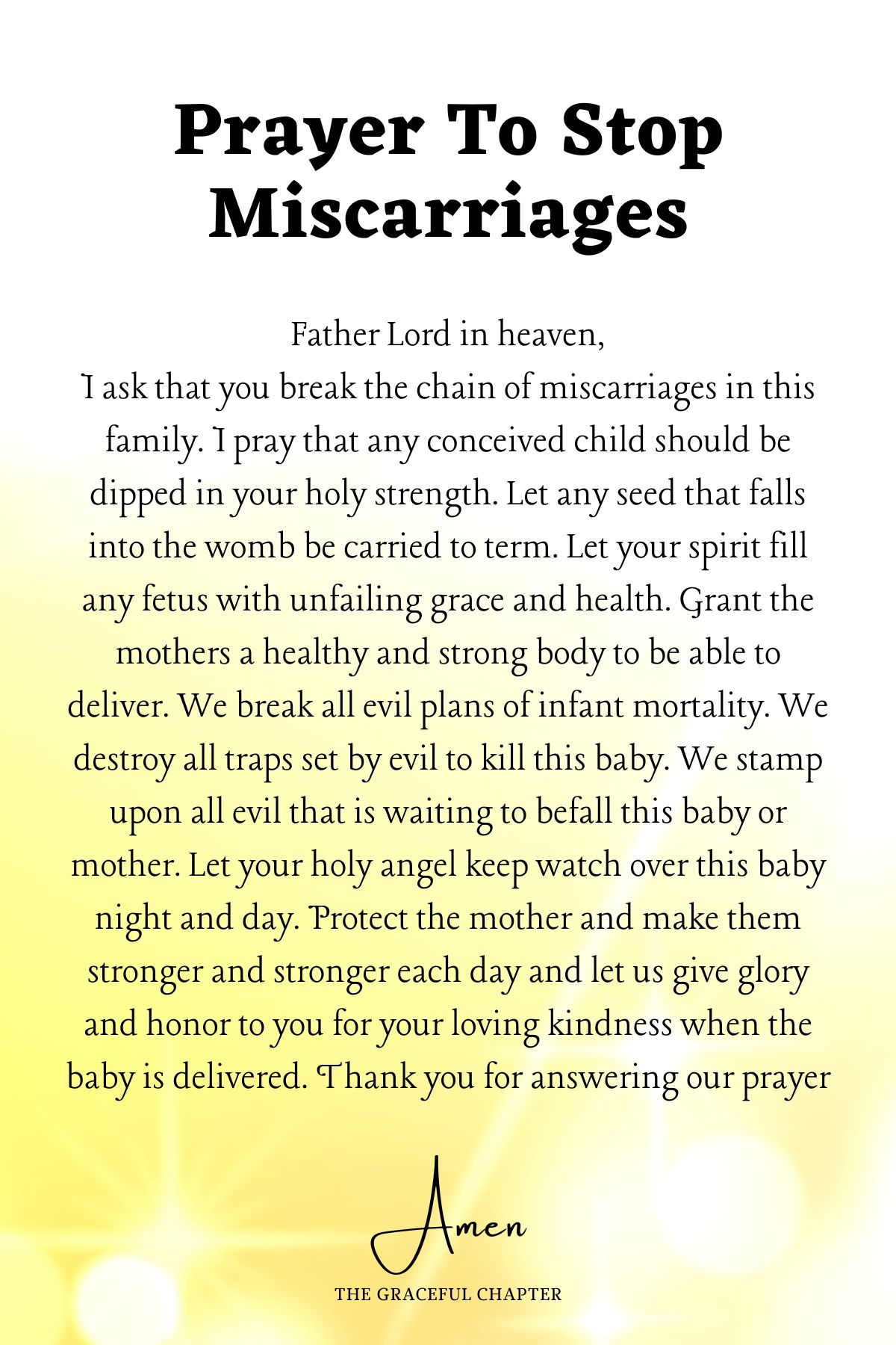 Prayer to stop miscarriages - Prayers For The Fruit Of The Womb