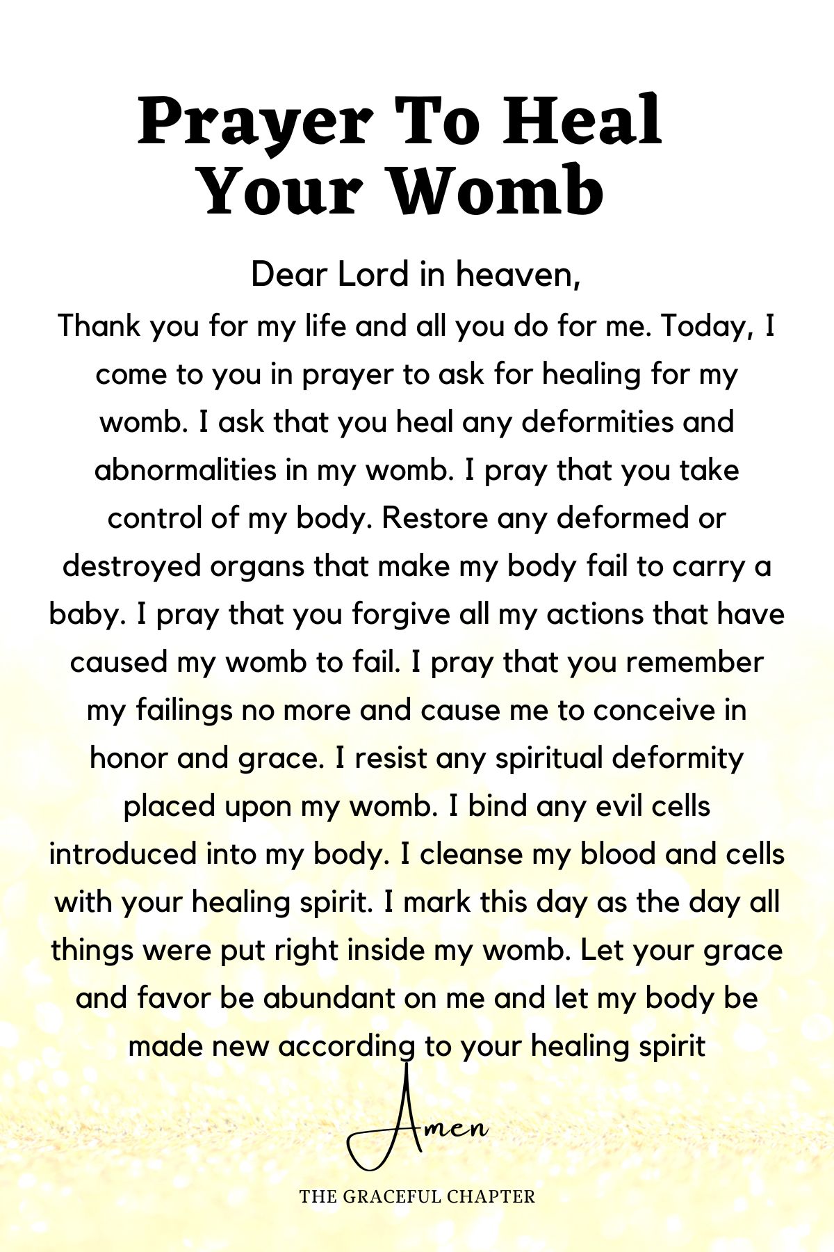 Prayer to heal your womb - Prayers For The Fruit Of The Womb
