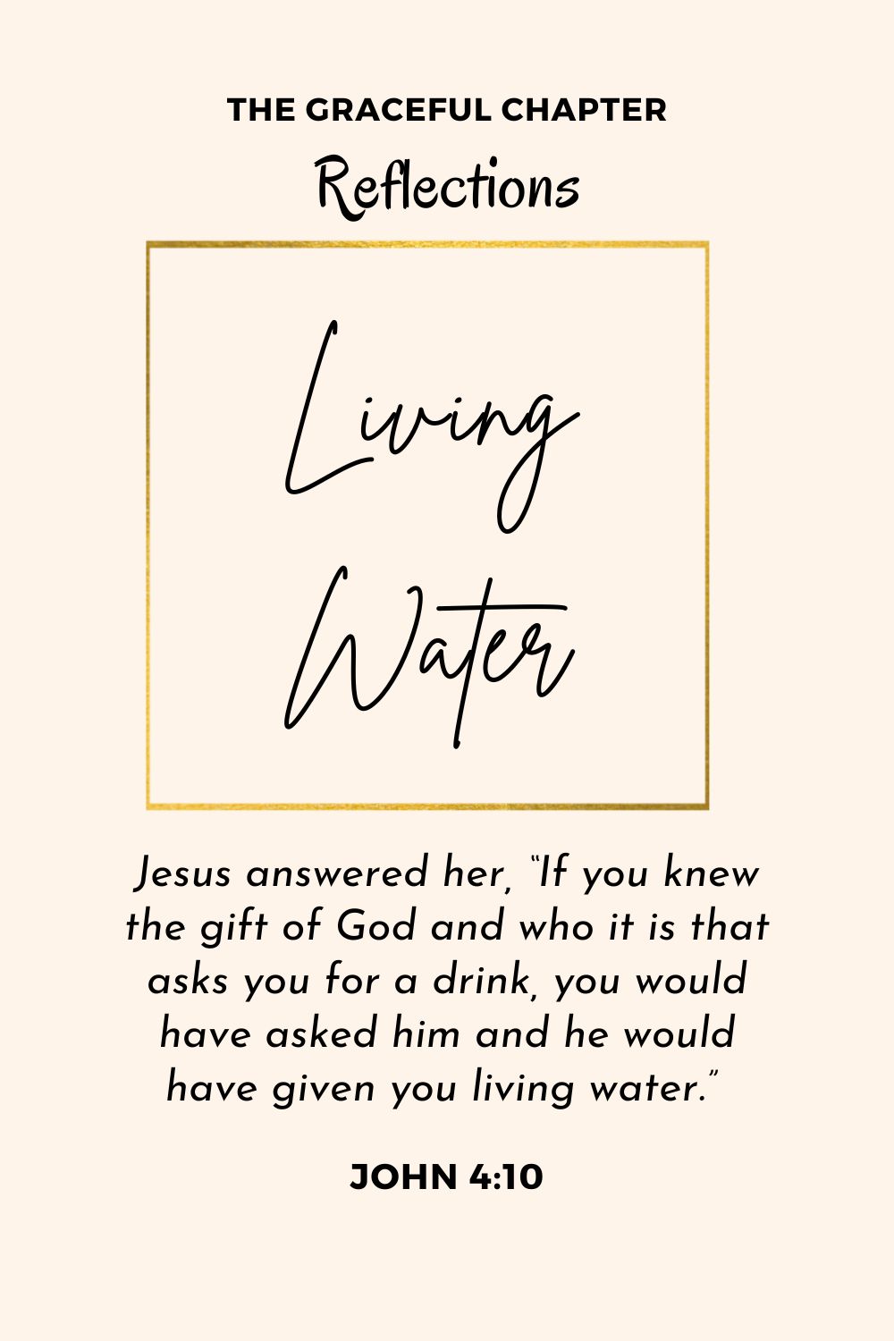 Reflection – John 4:10 – Living water