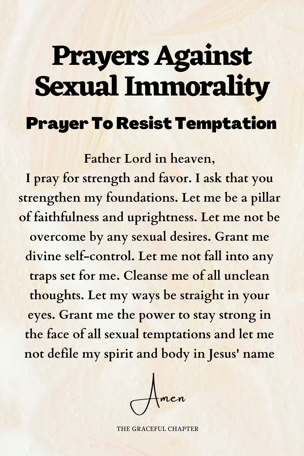 10 Effective Prayers Against Sexual Immorality - The Graceful Chapter