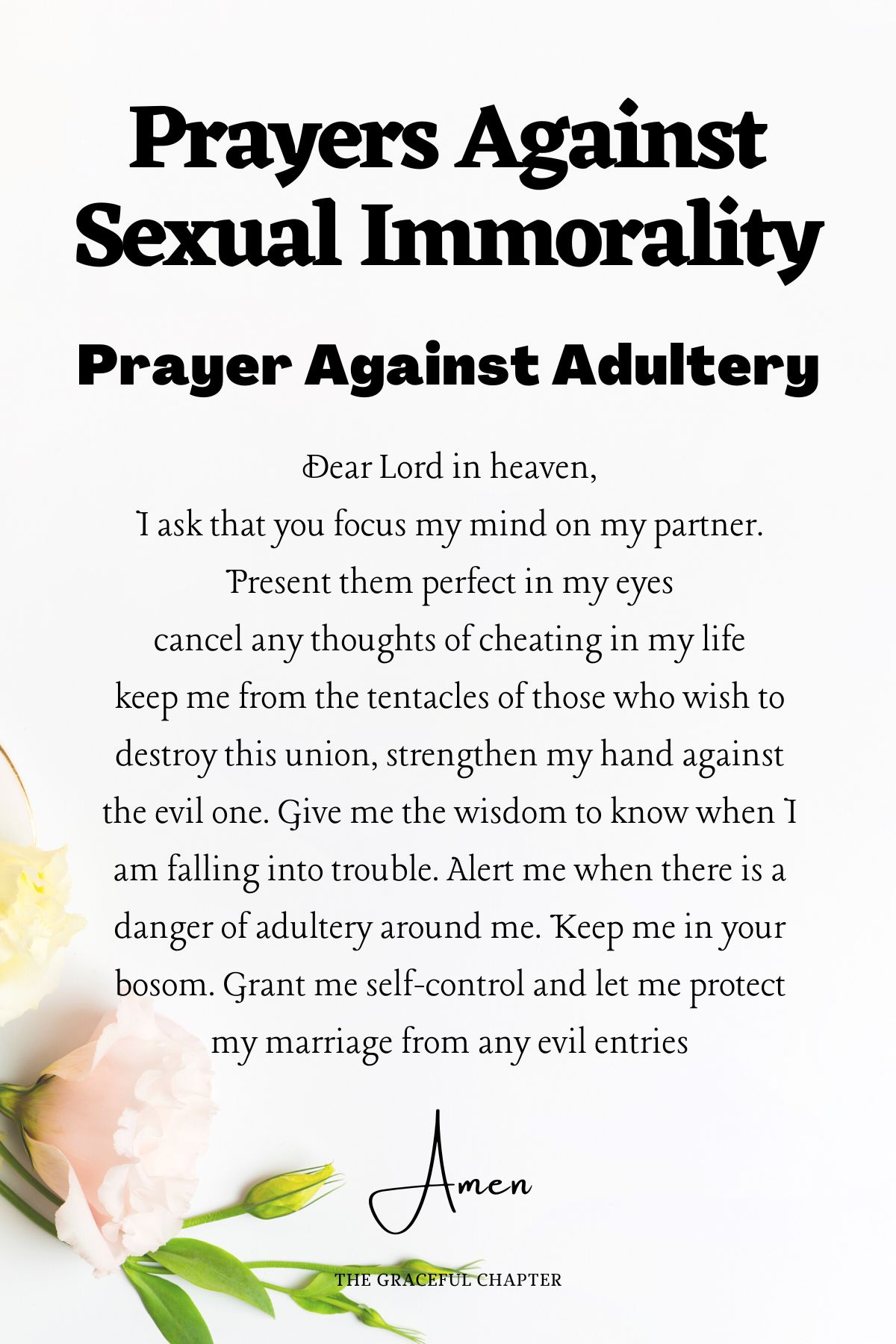 10 Effective Prayers Against Sexual Immorality - The Graceful Chapter