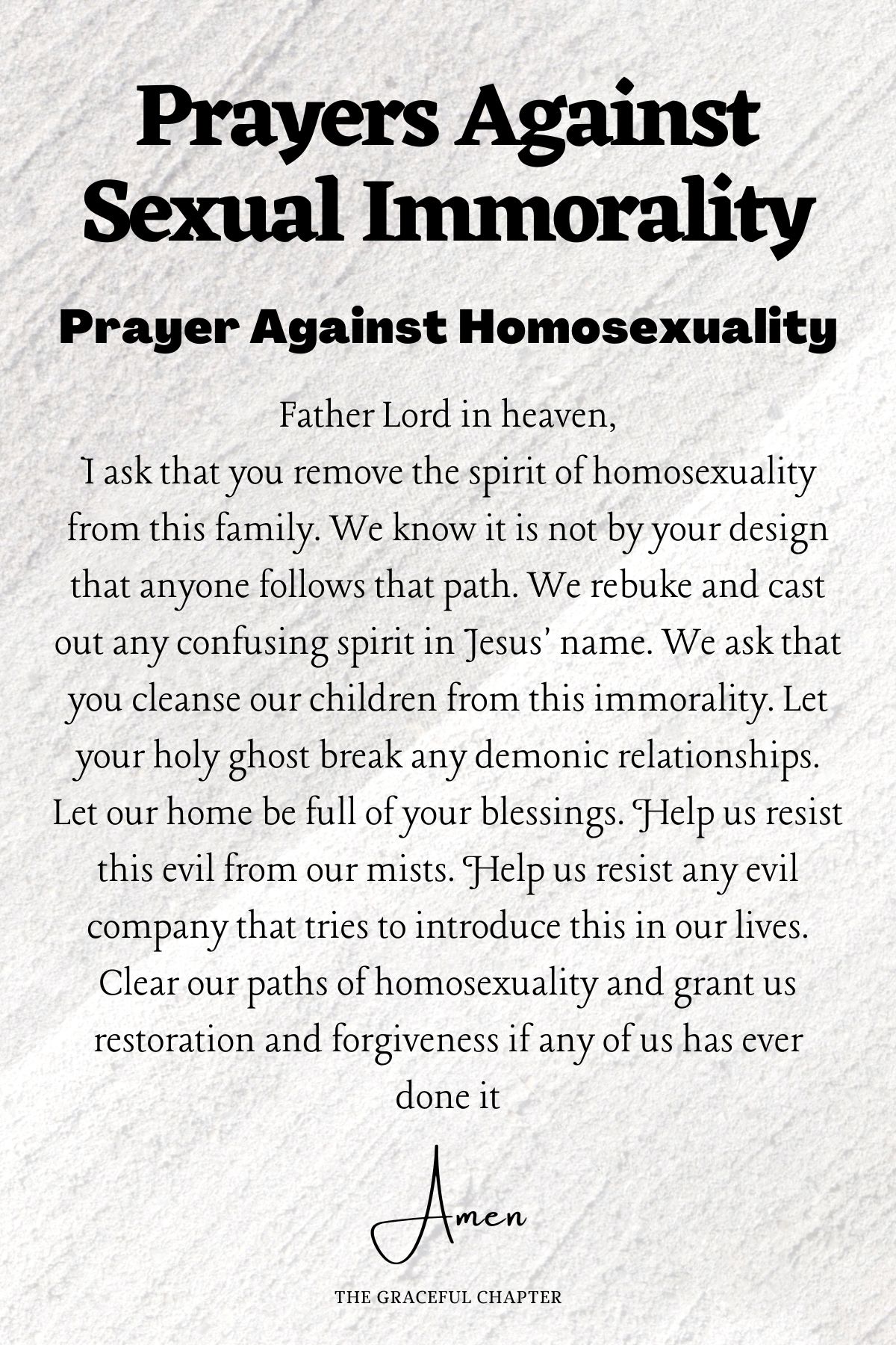 Prayer against homosexuality