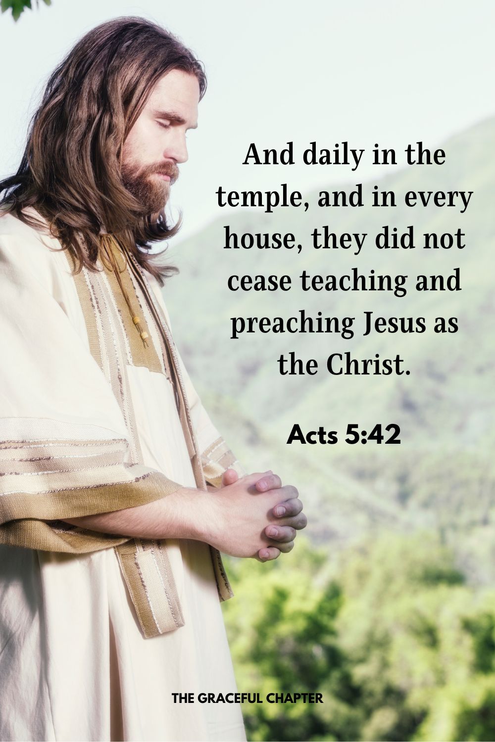 And daily in the temple, and in every house, they did not cease teaching and preaching Jesus as the Christ. Acts 5:42