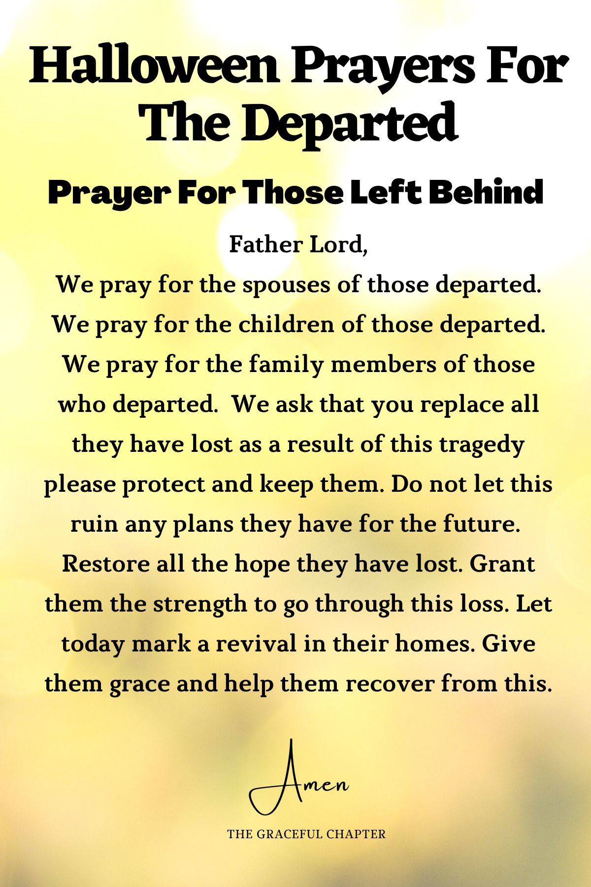 Prayer for those left behind