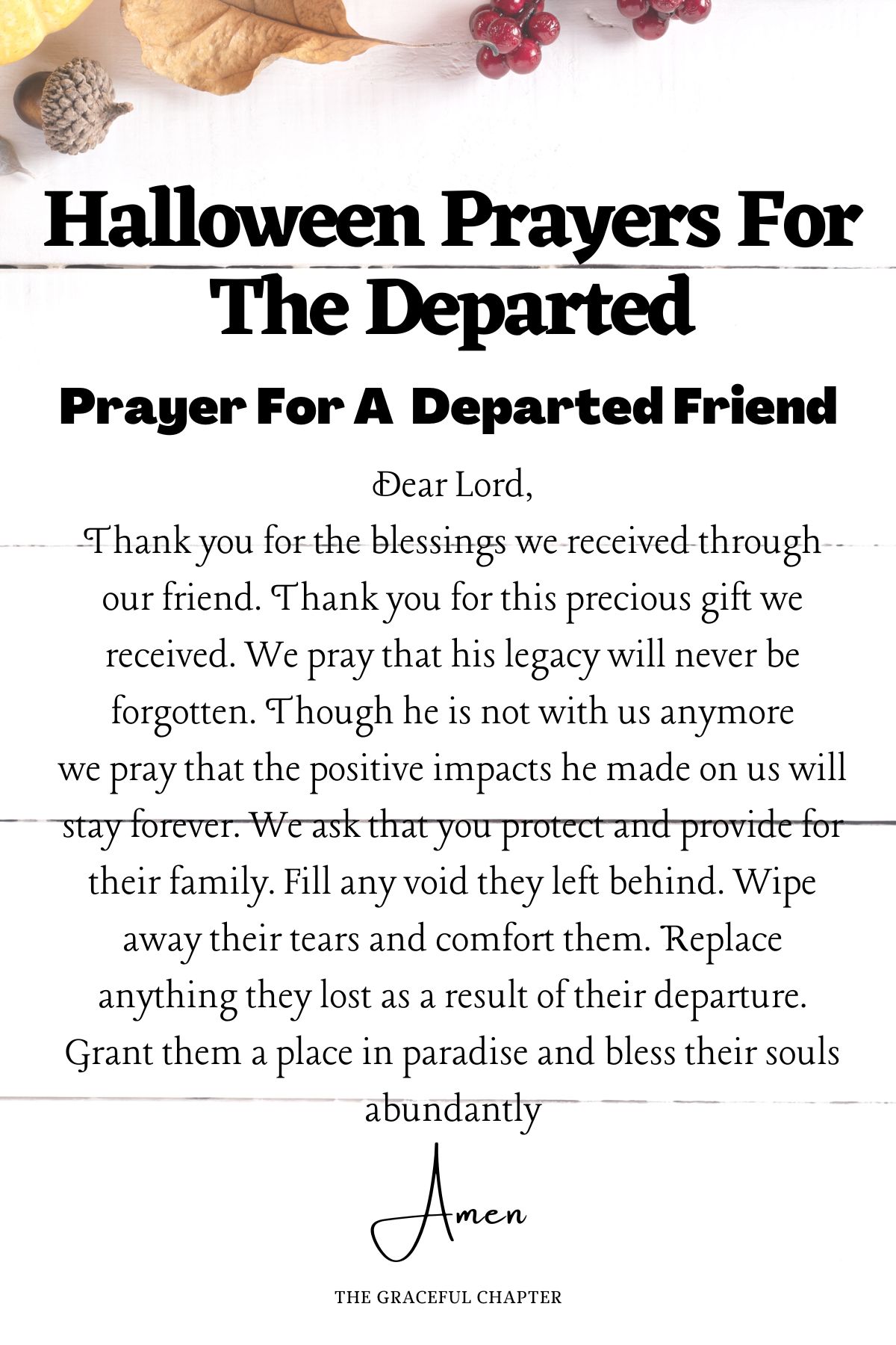 Prayer for a departed friend