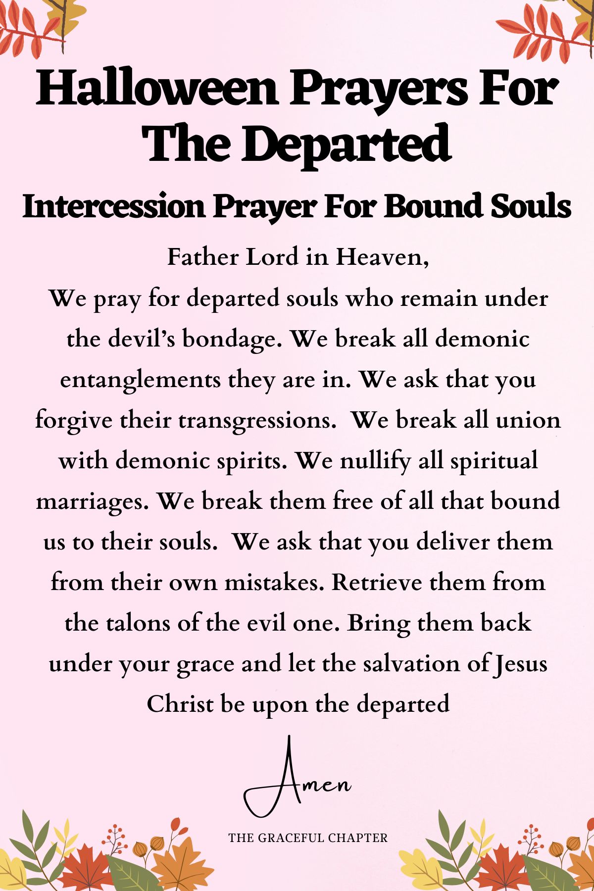 Intercession prayer for bound souls
