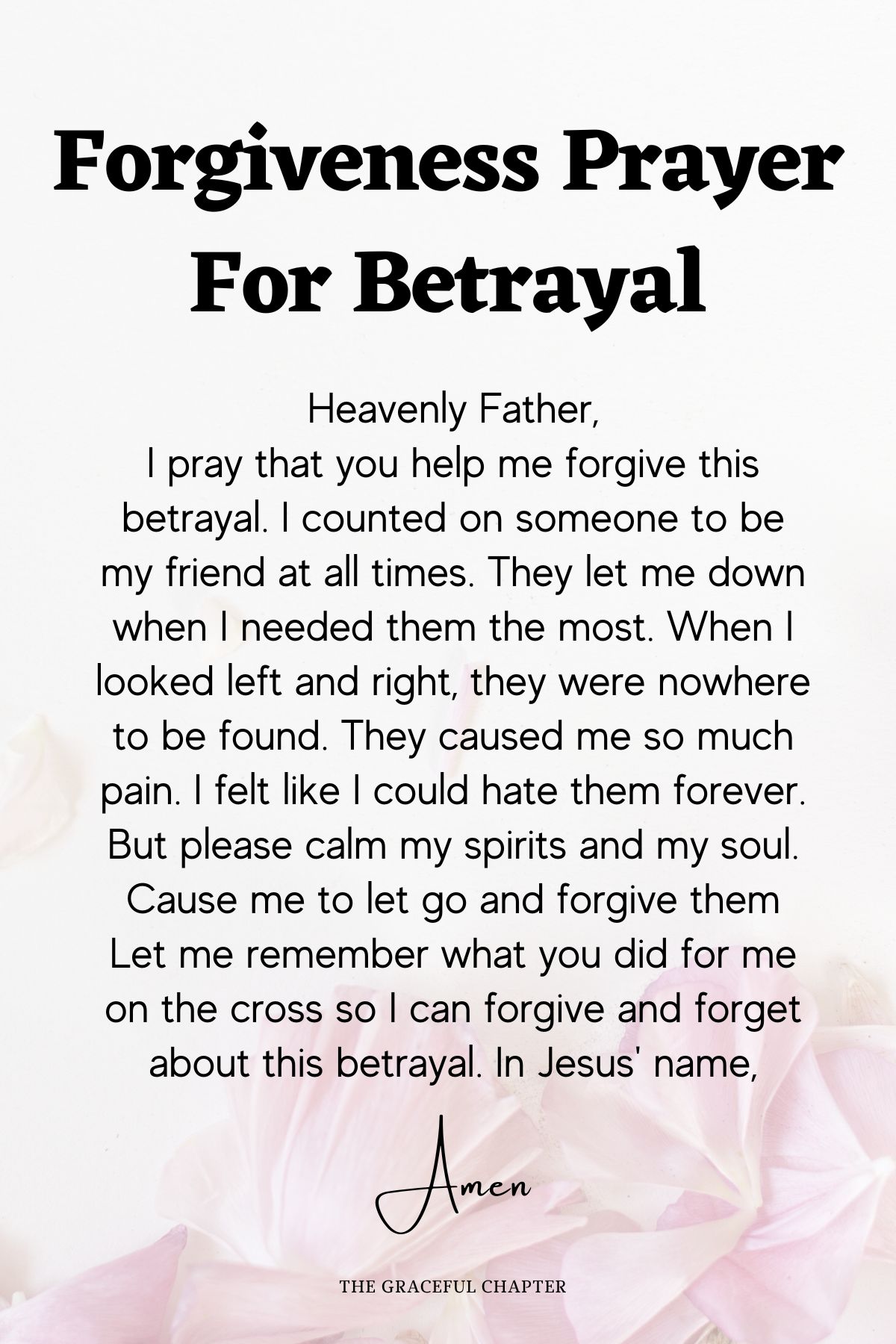 Forgiveness prayer for betrayal - prayers for forgiveness