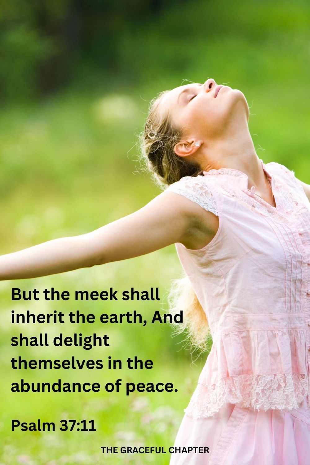 But the meek shall inherit the earth, And shall delight themselves in the abundance of peace. Psalm 37:11