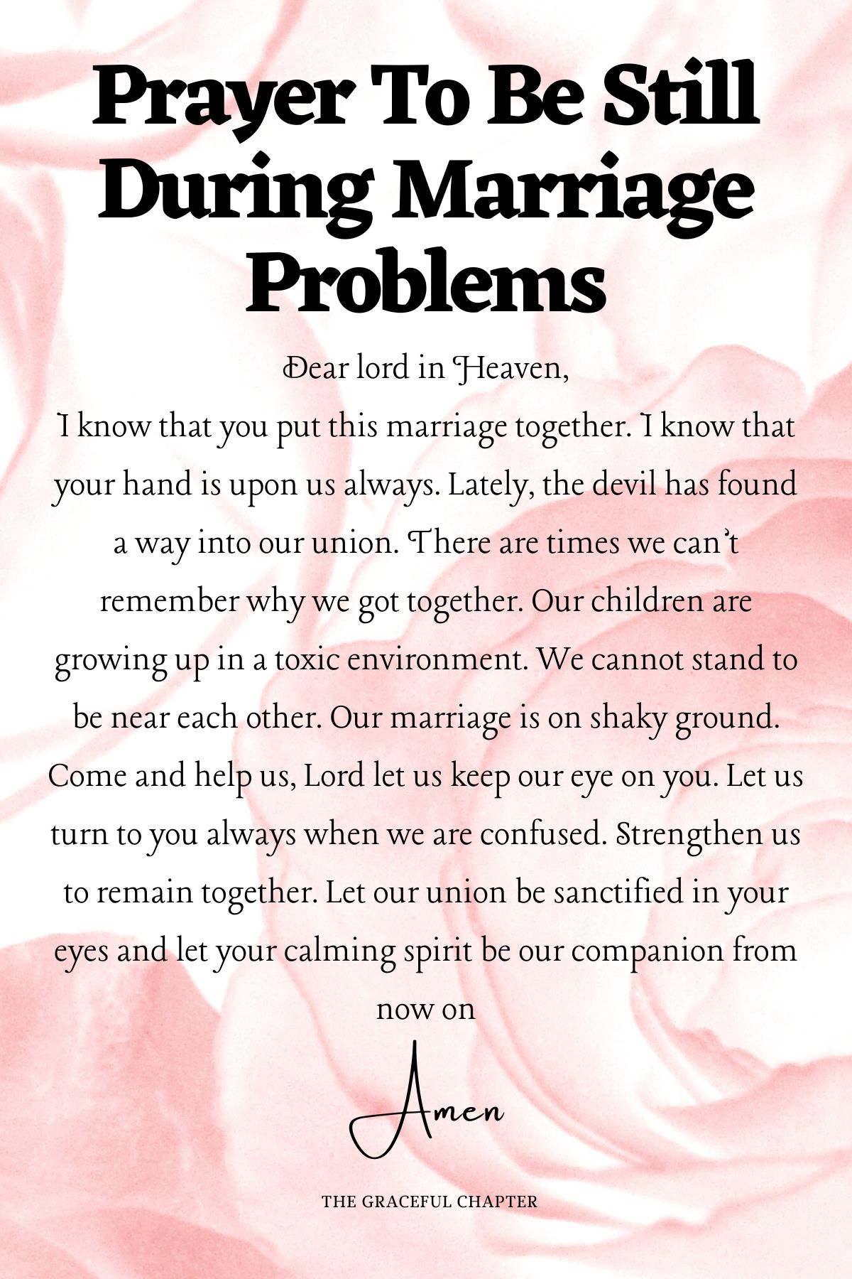 Prayer to be still during marriage problems