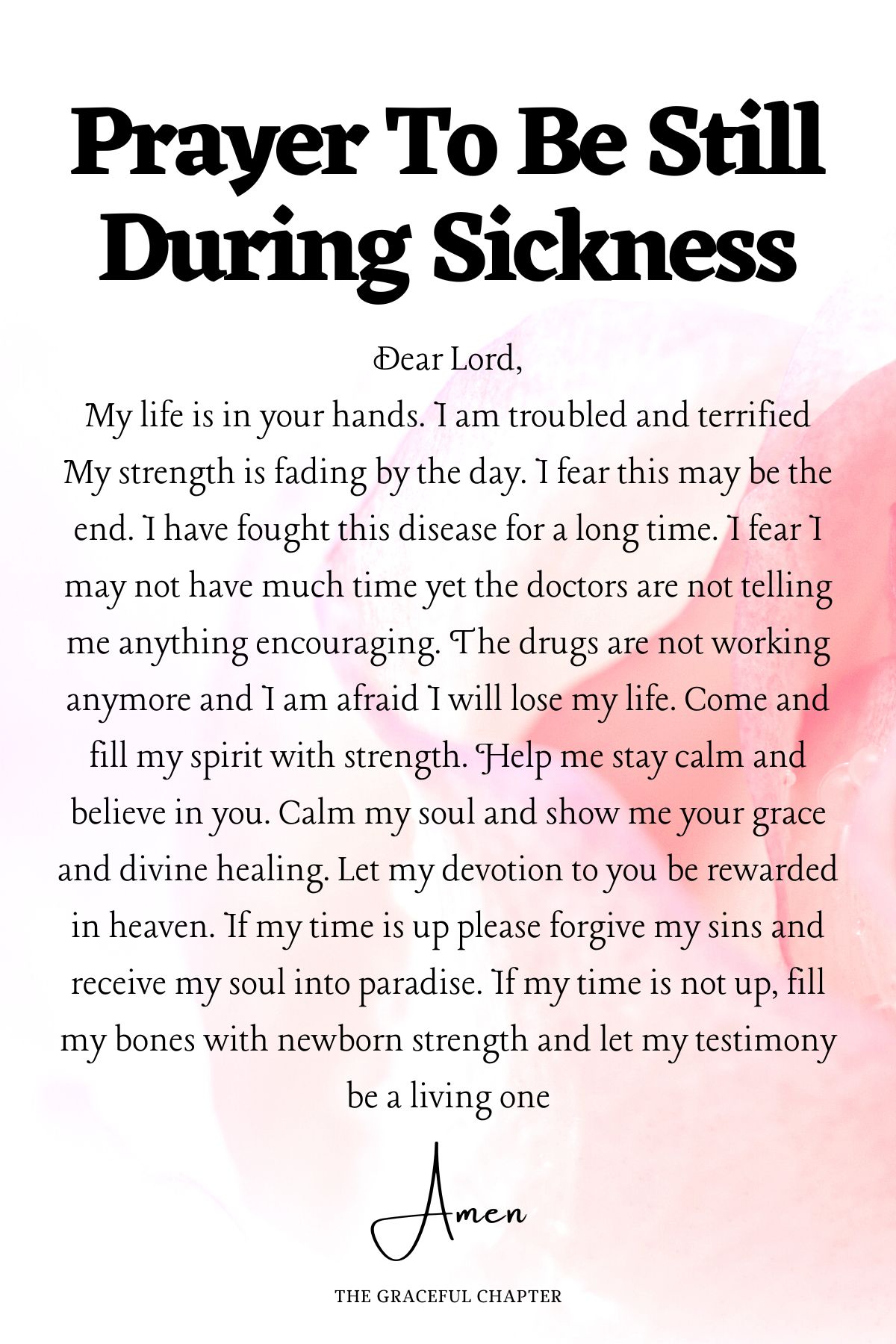 Prayer to be Be still during sickness