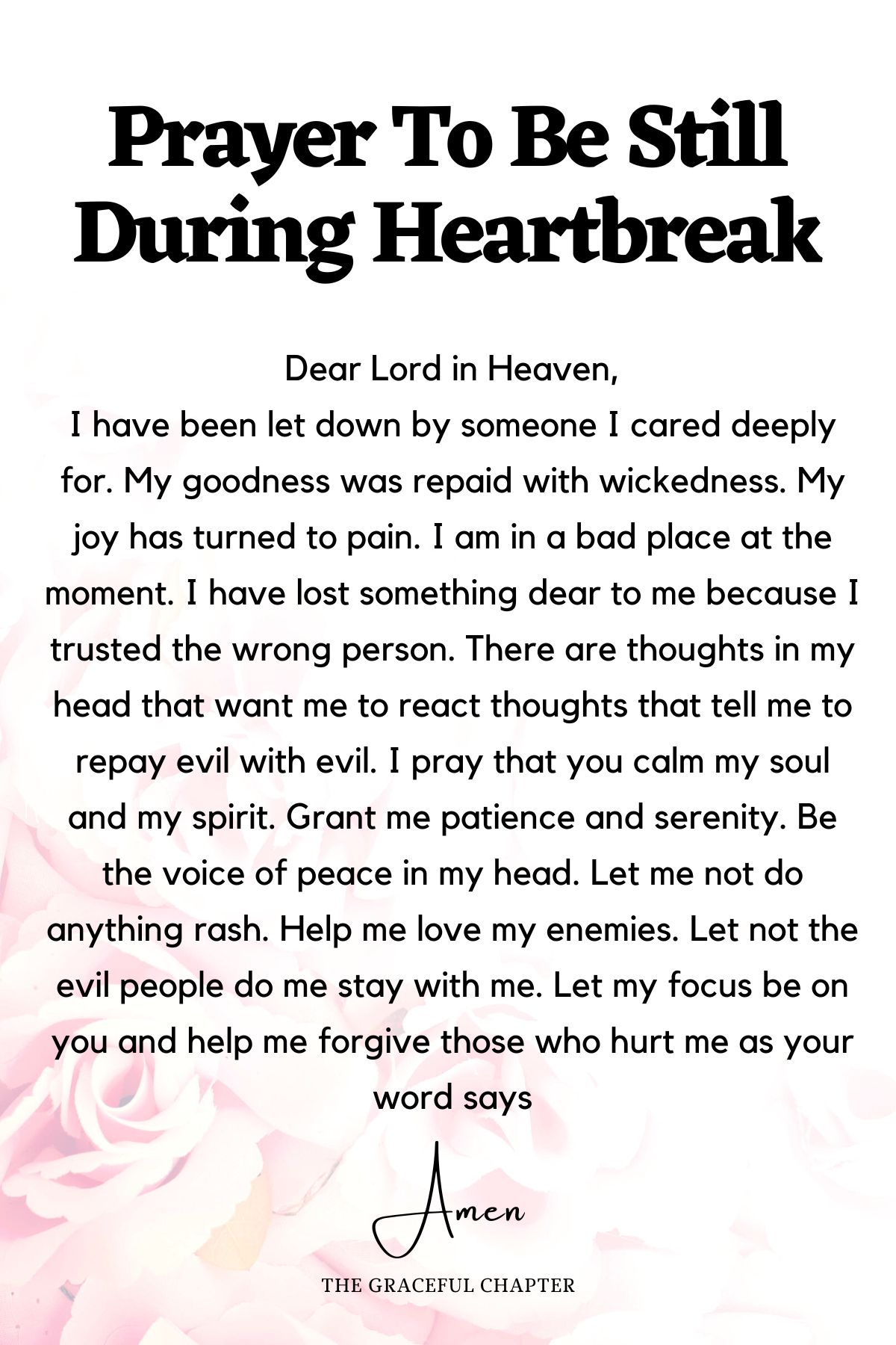 Prayer to Be still during heartbreak