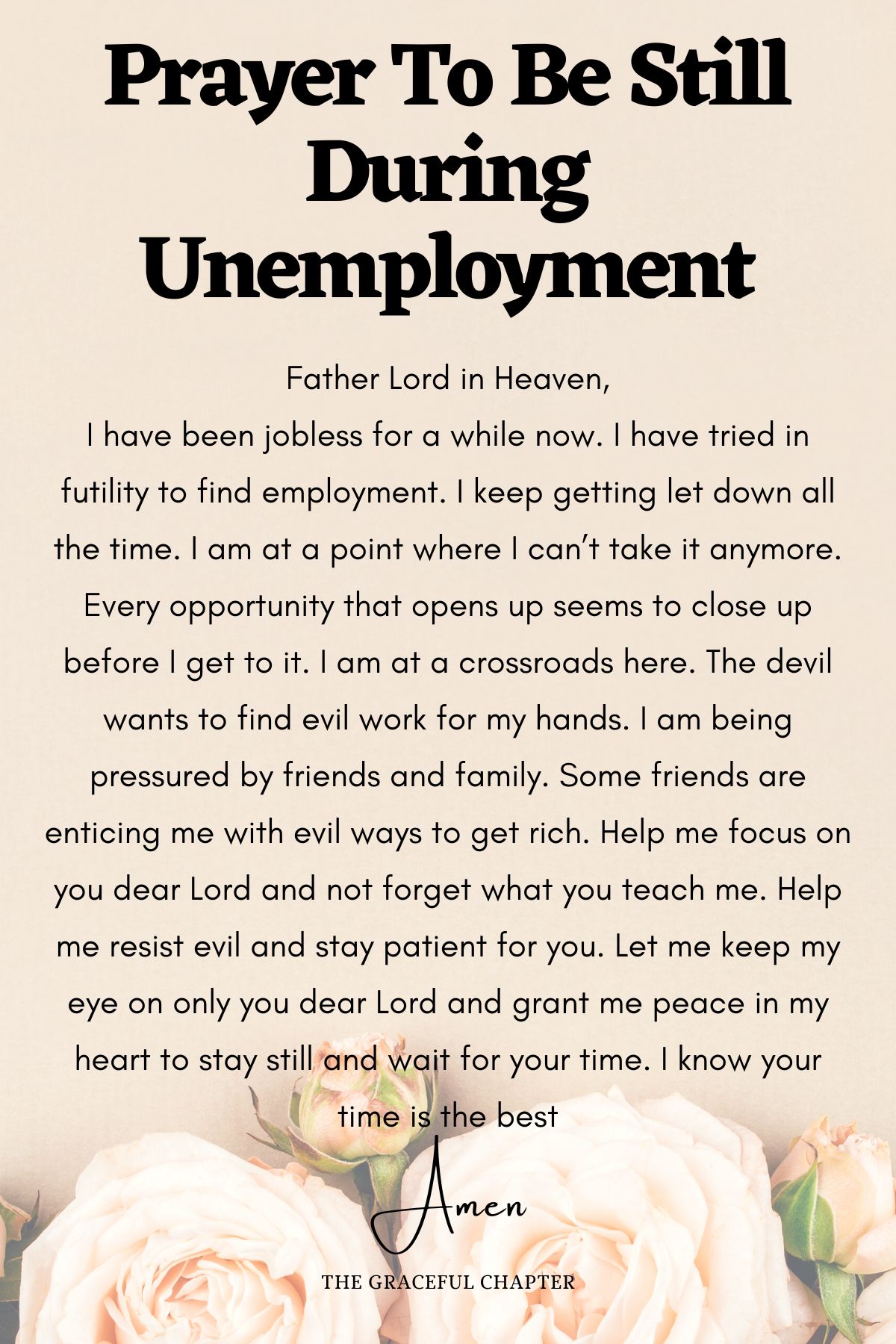  Prayer To Be still during unemployment