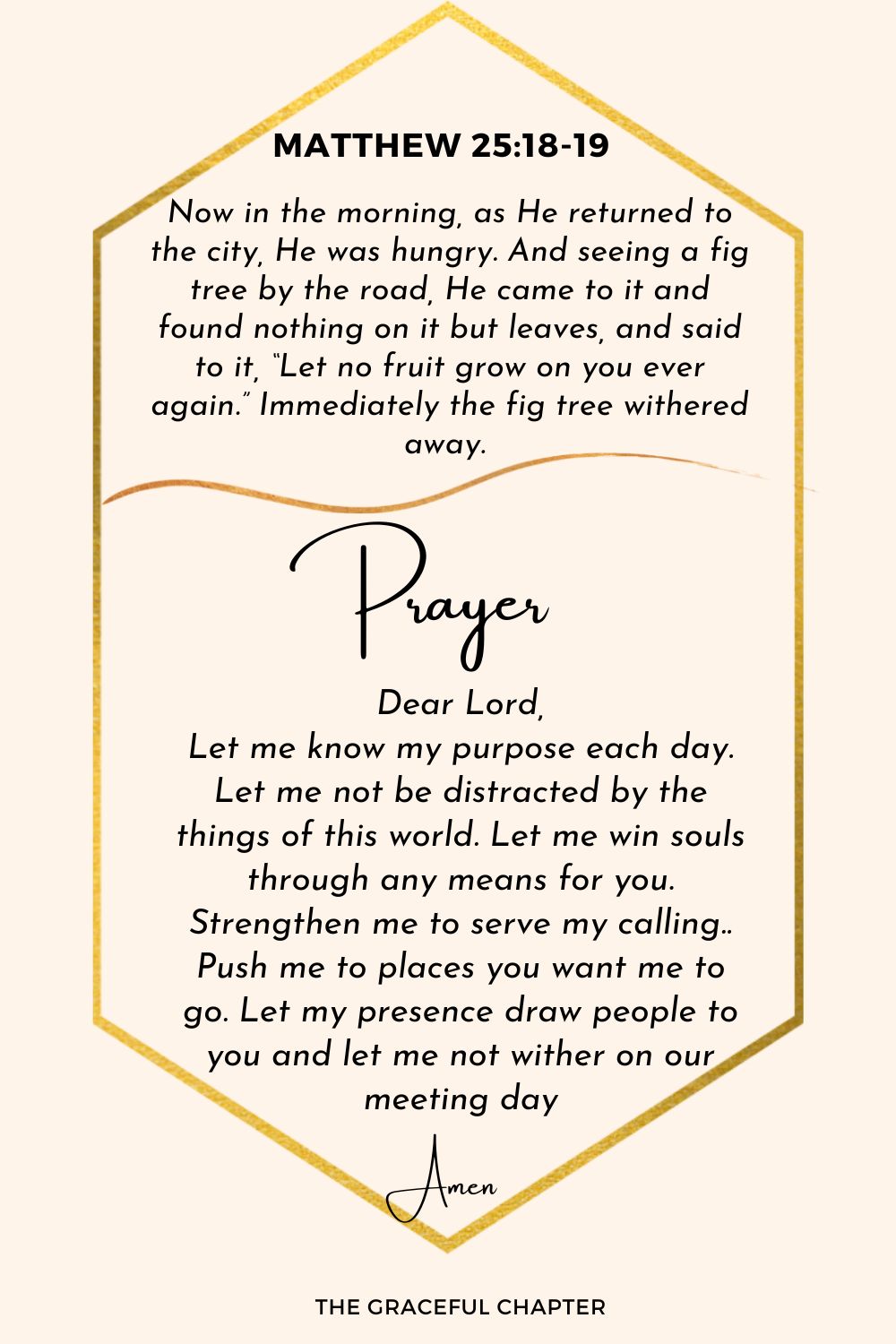  Prayer - Matthew 25:18-19