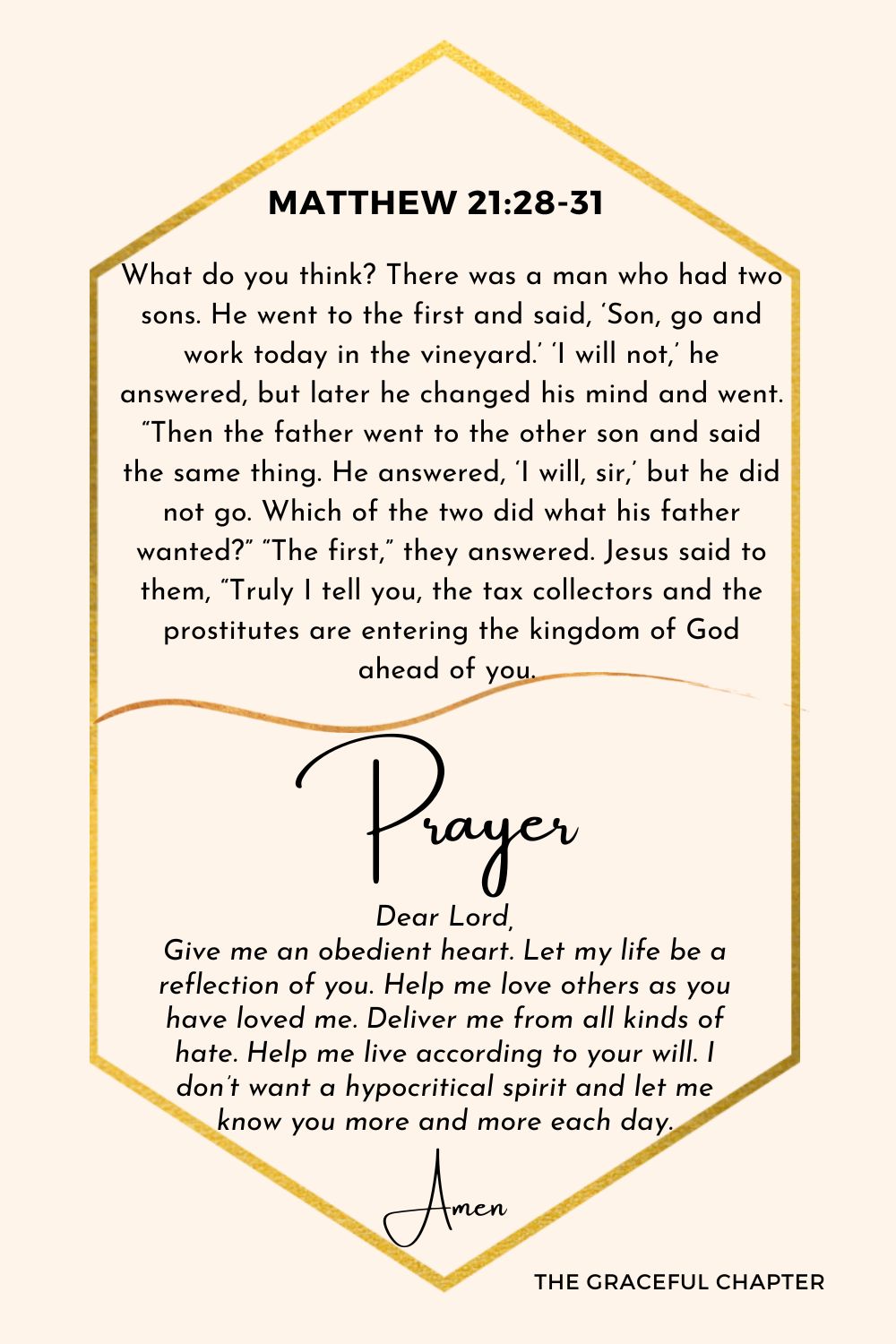 Prayer - Matthew 21:28-31