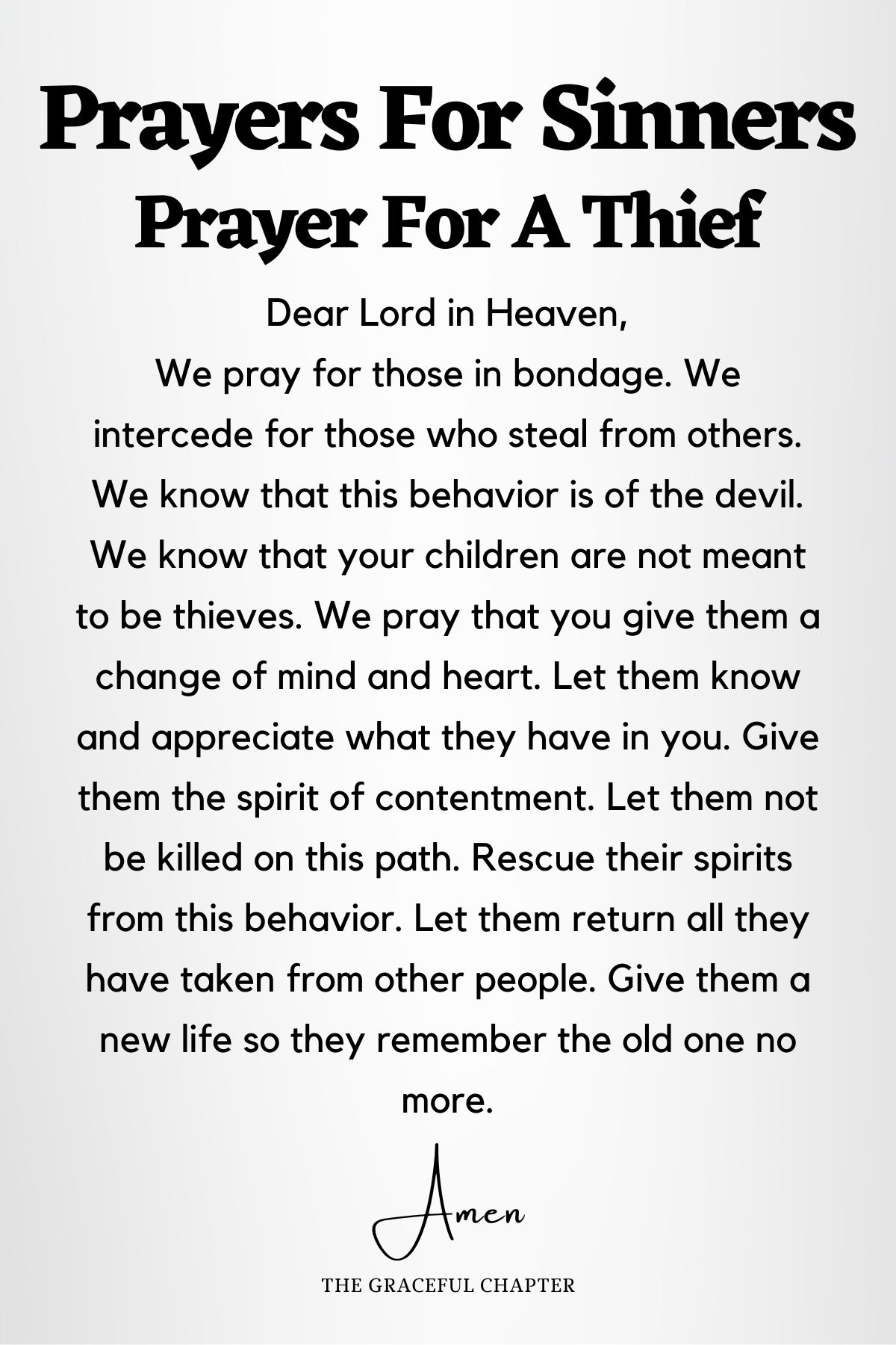 Prayer for a thief