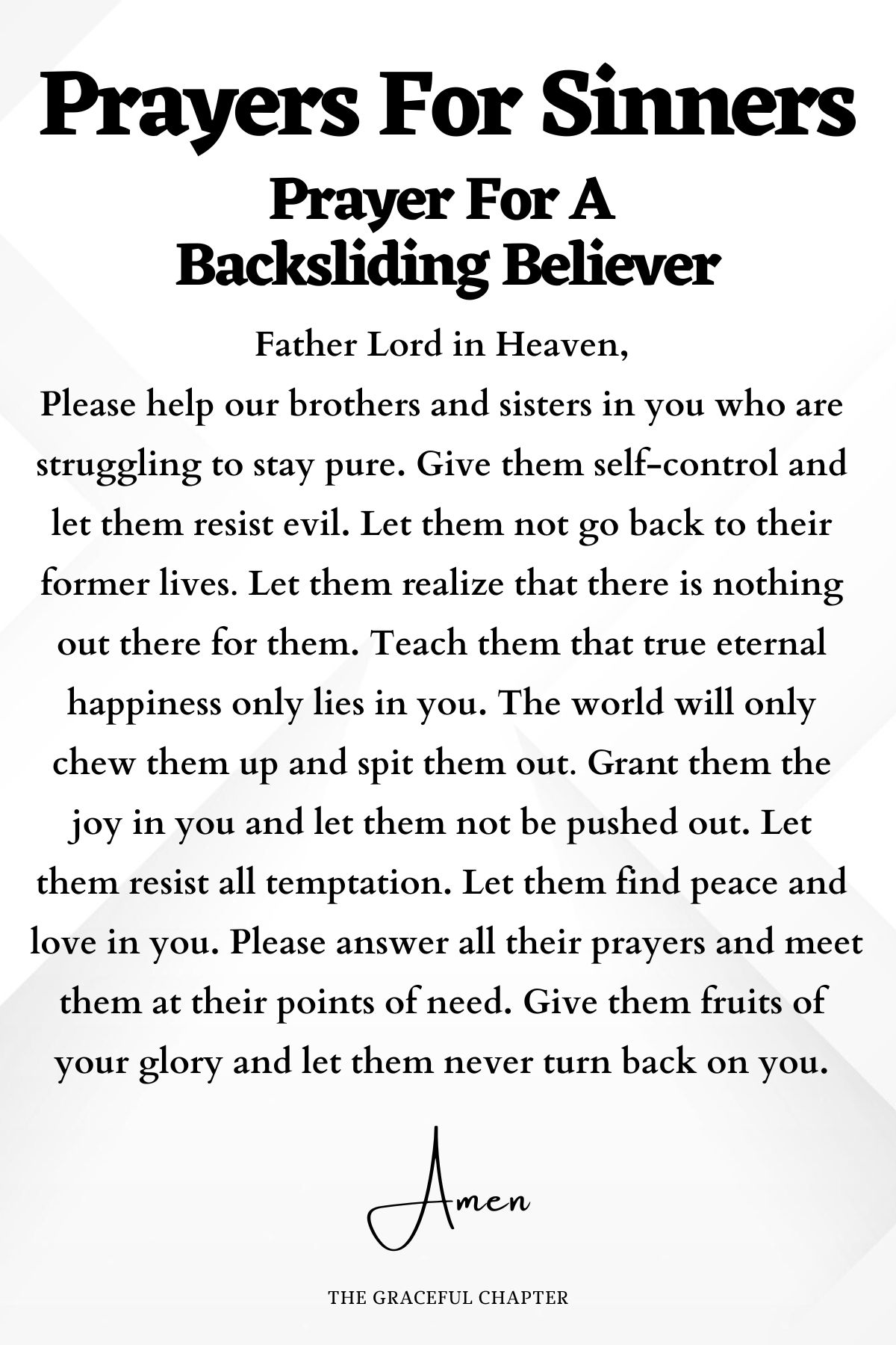 Prayer for a backsliding believer