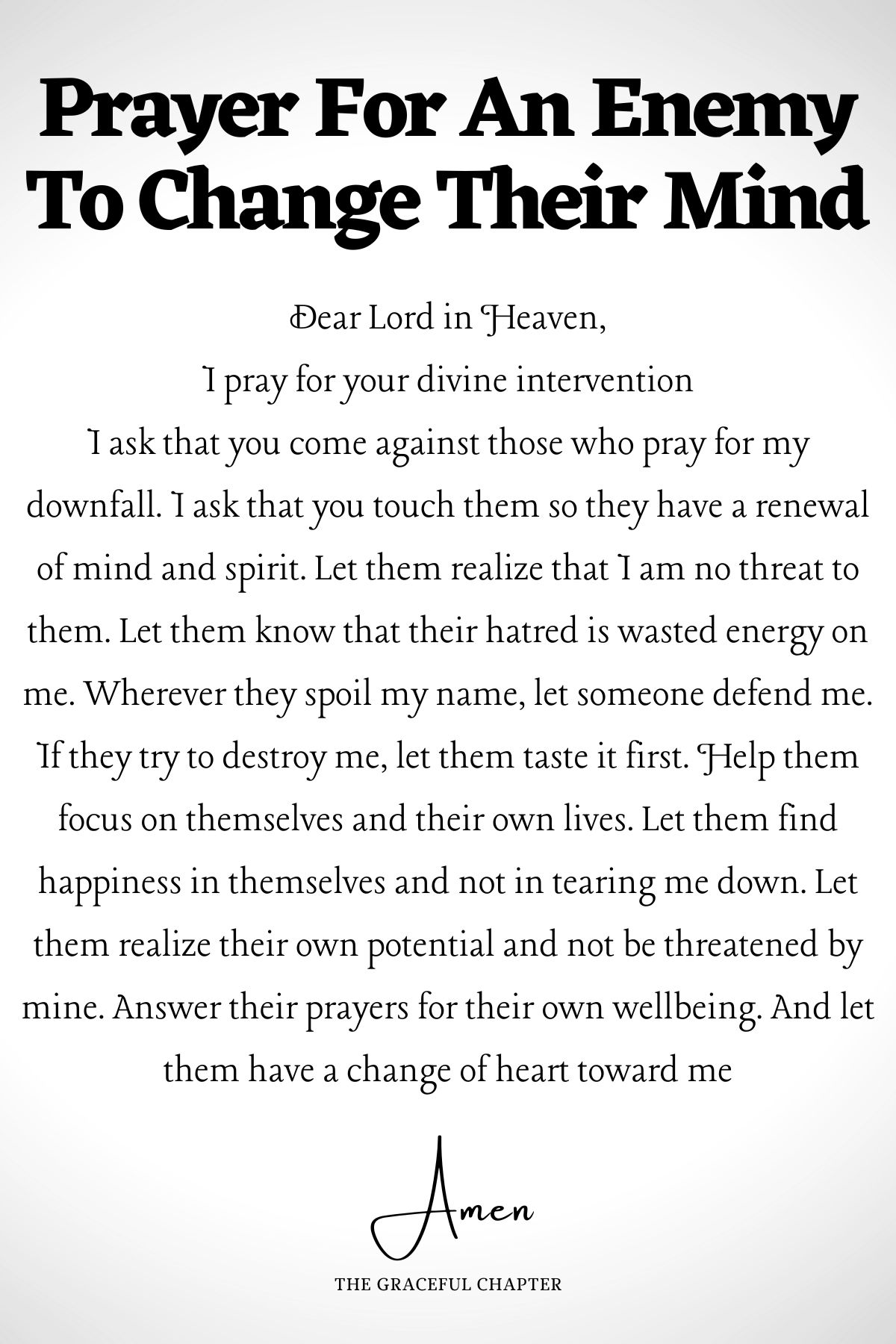 Prayer For An Enemy To Change Their Mind