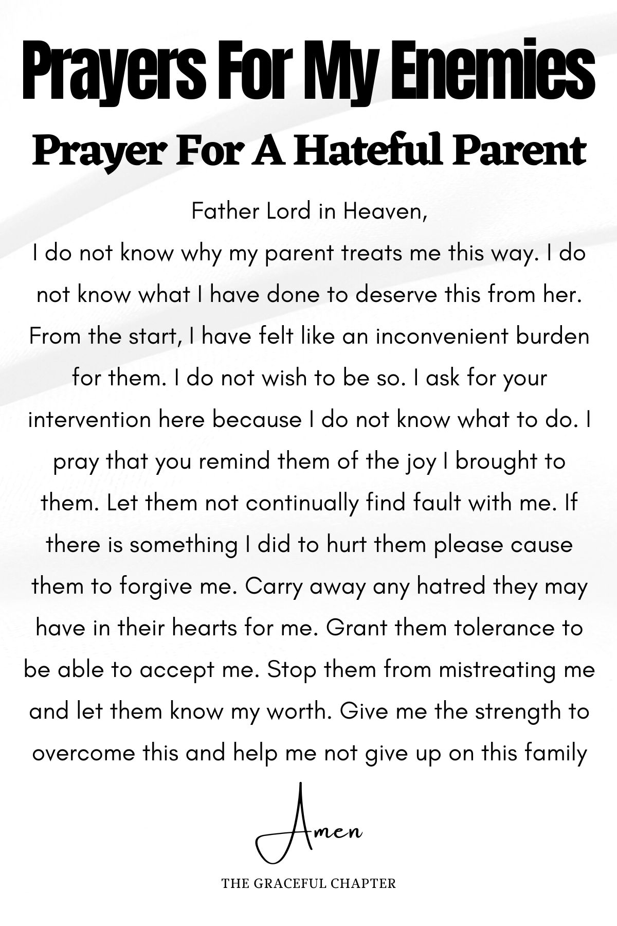 Prayer For A Hateful Parent