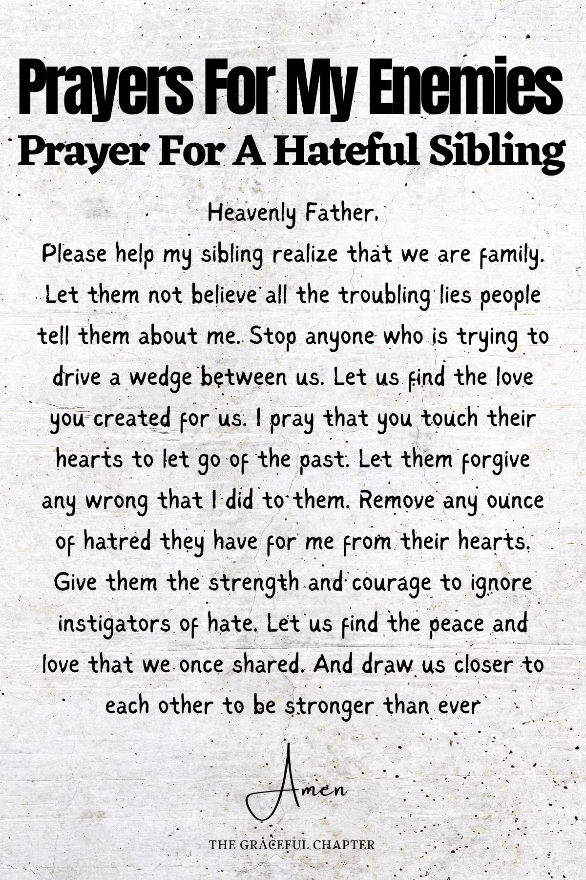 Prayer For A Hateful Sibling