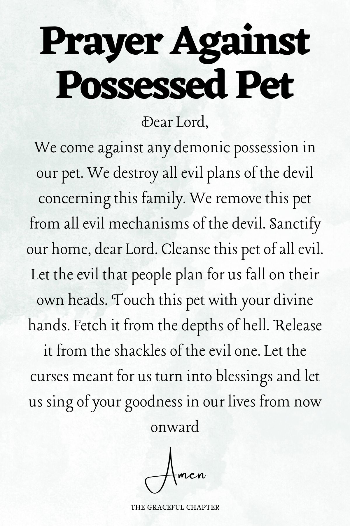 Prayer against possessed pet