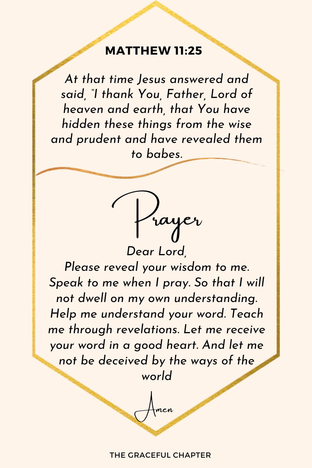 Prayer- Matthew 11:25
