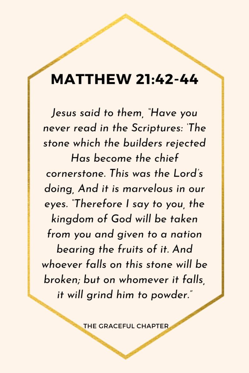 Reflection – Matthew 21:42-44 – Bear Fruit - The Graceful Chapter