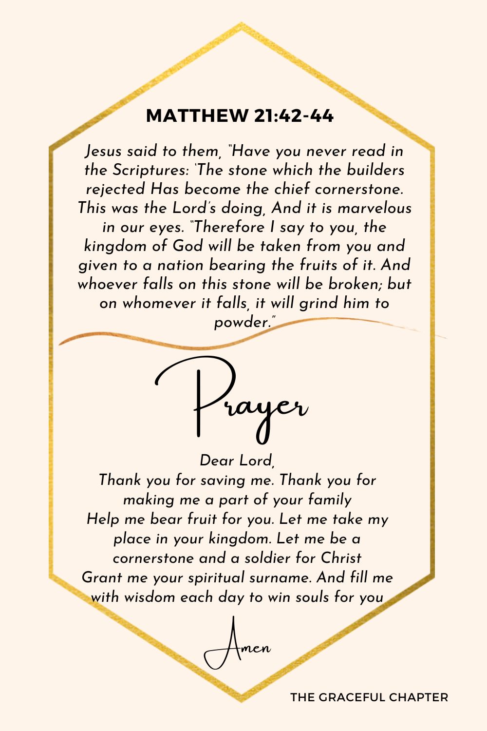 Prayer - Matthew 21:42-44