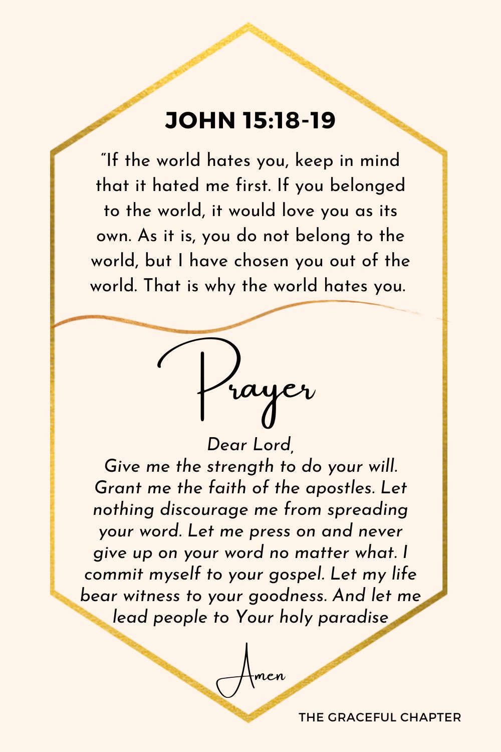 Prayer - John 15:18-19
