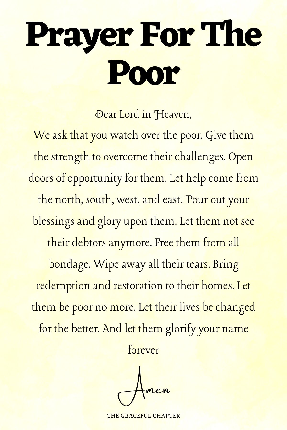 Prayer for the poor
