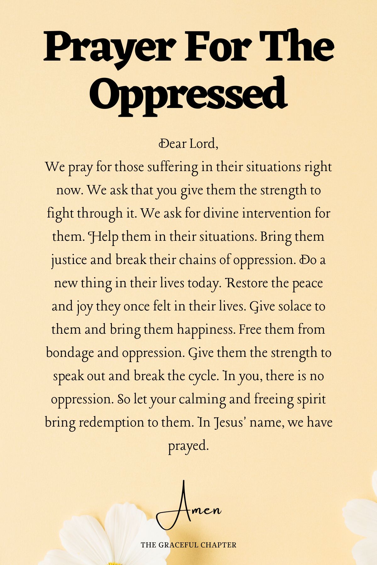 Prayer for the oppressed - Prayers For The Needy