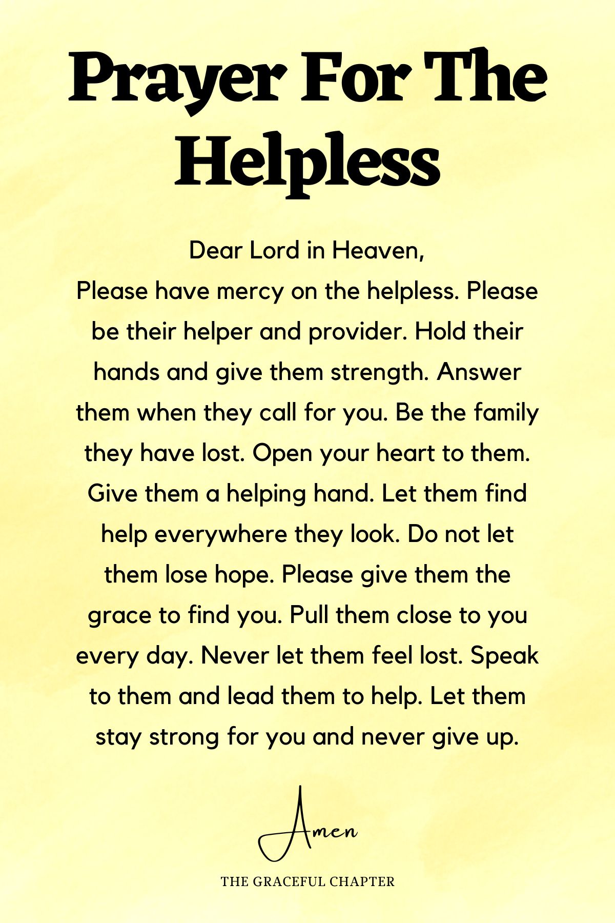 Prayer for the helpless