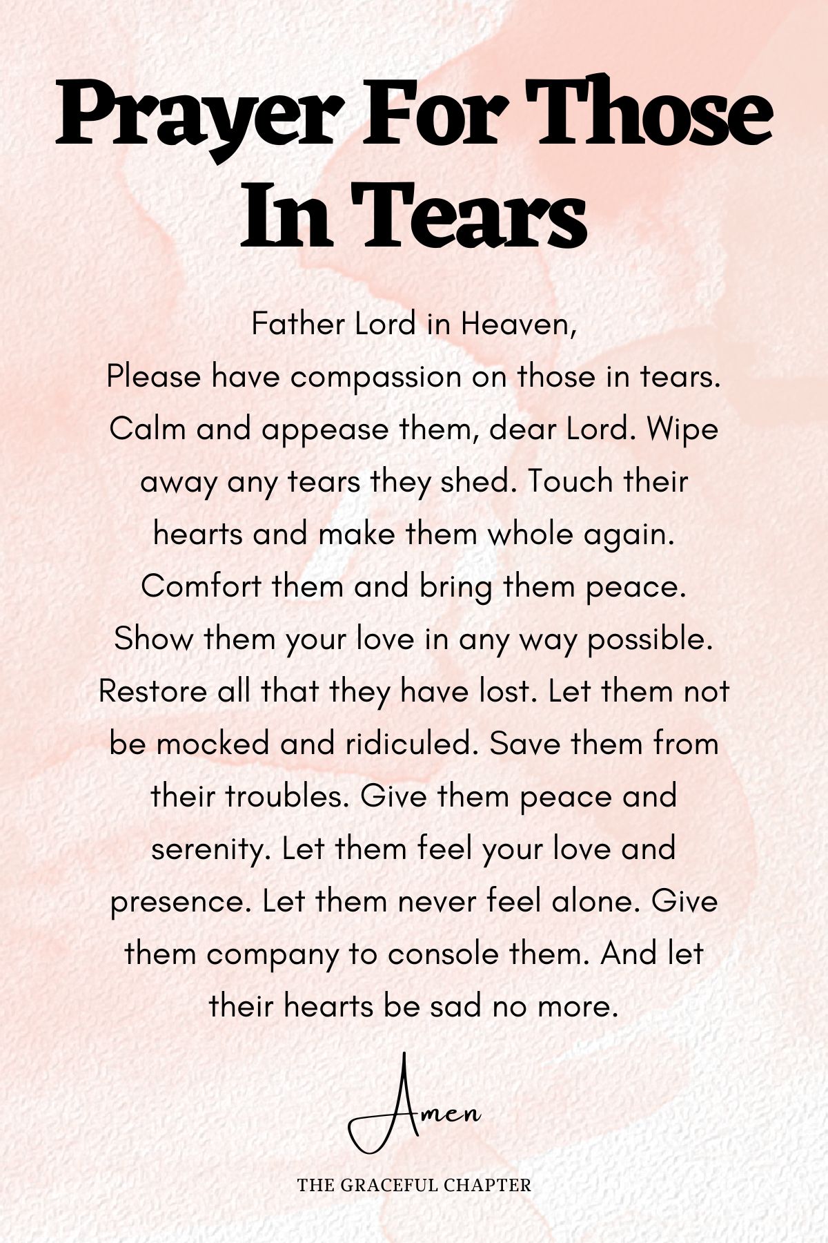 Prayer for those in tears - Prayers For The Needy