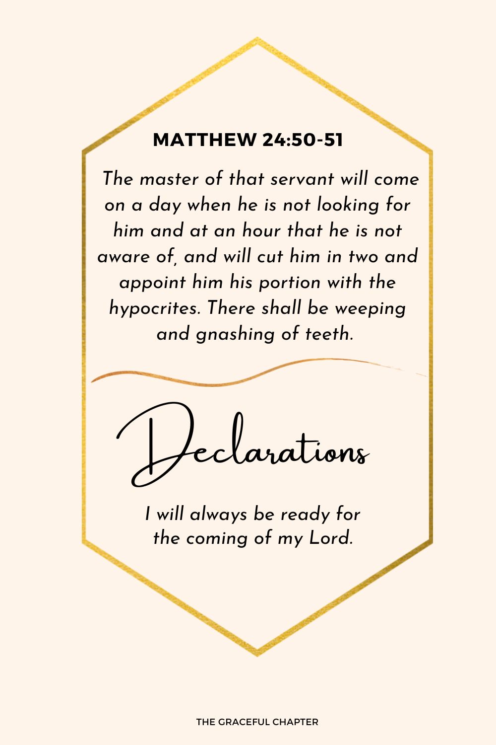 Declaration: Matthew 24:50-51