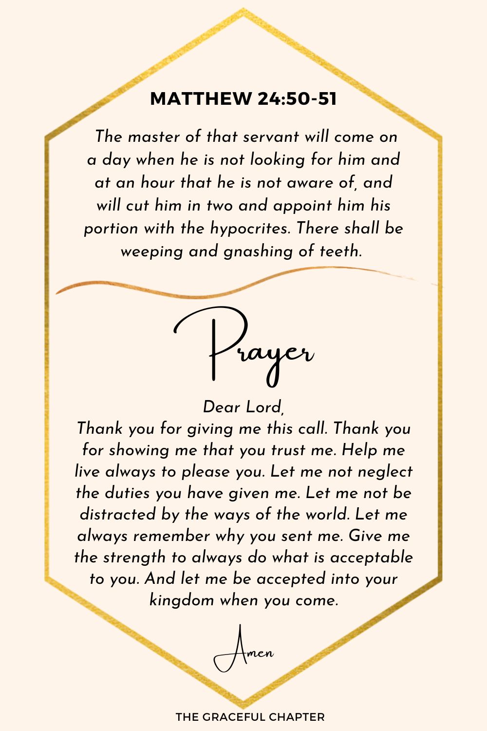 Prayer - Matthew 24:50-51