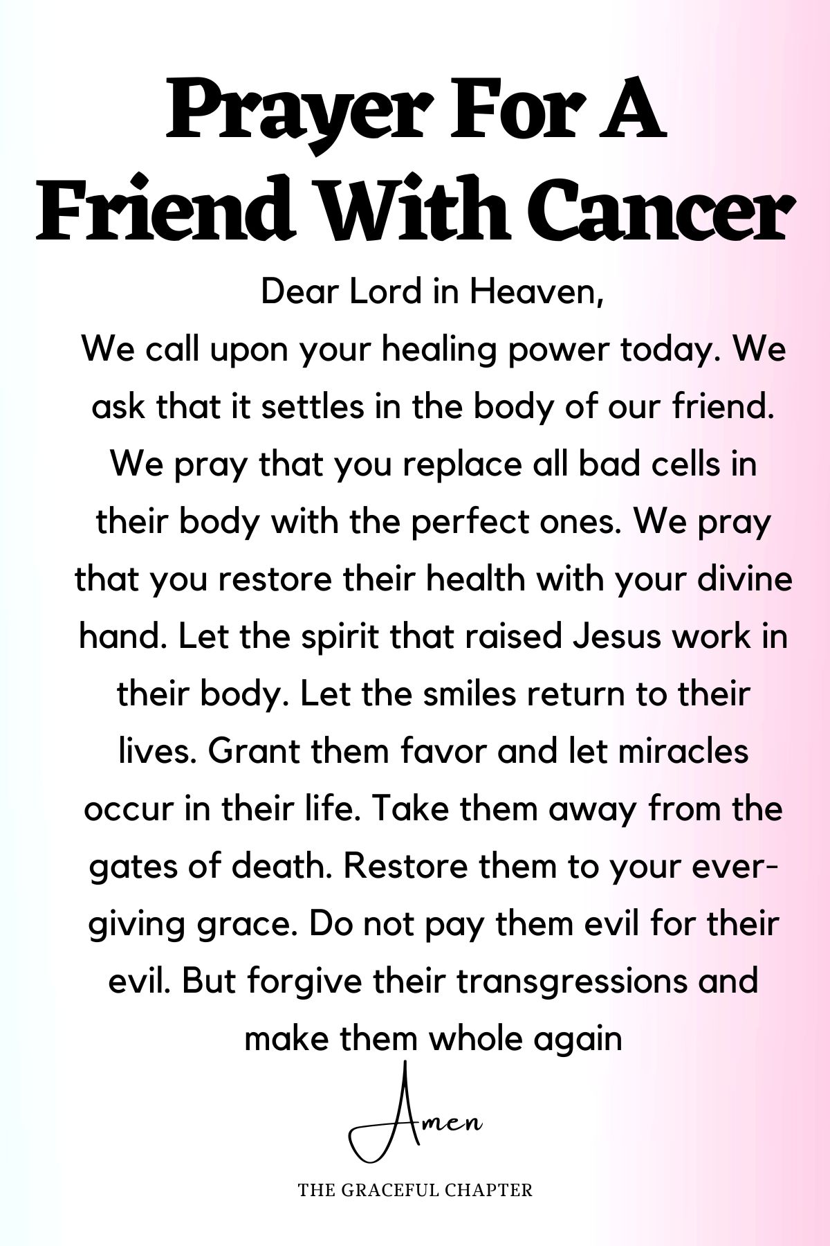 Prayer For A Friend With Cancer