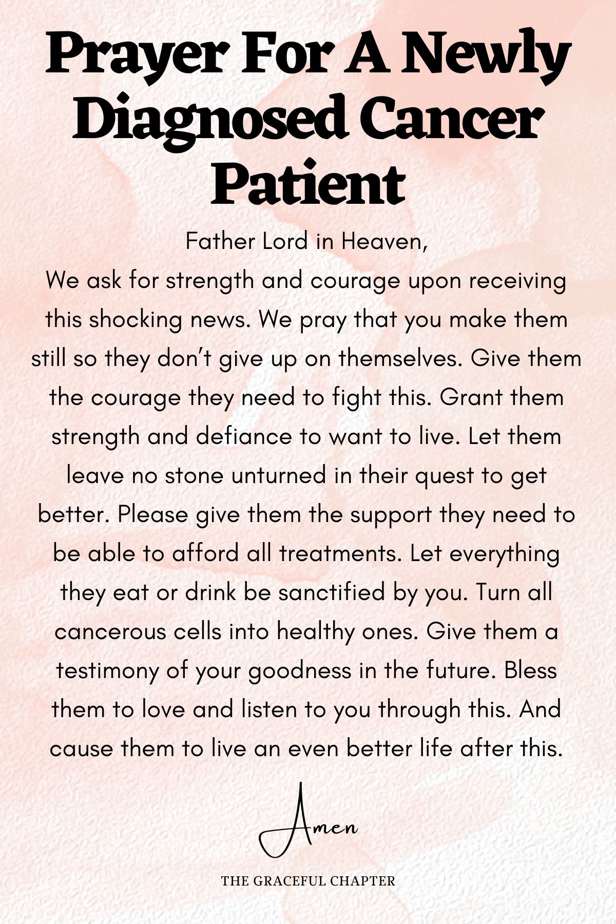 Prayer For A Newly Diagnosed Cancer Patient