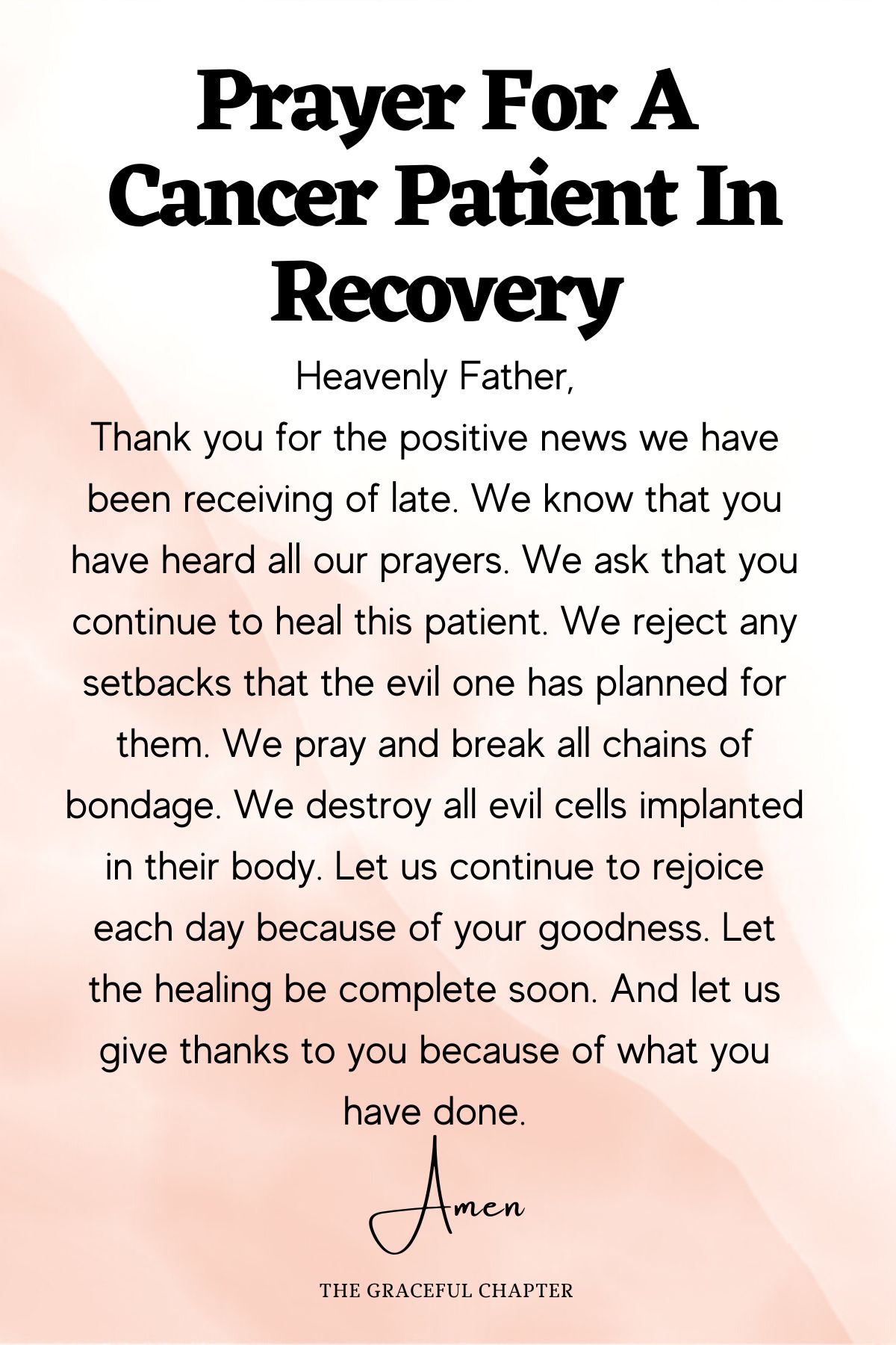 Prayer For A Cancer Patient In Recovery