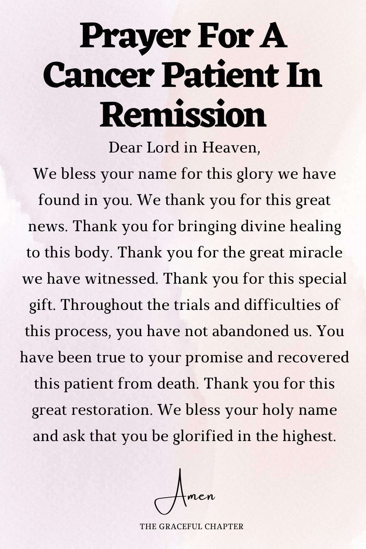 Prayer For A Cancer Patient In Remission