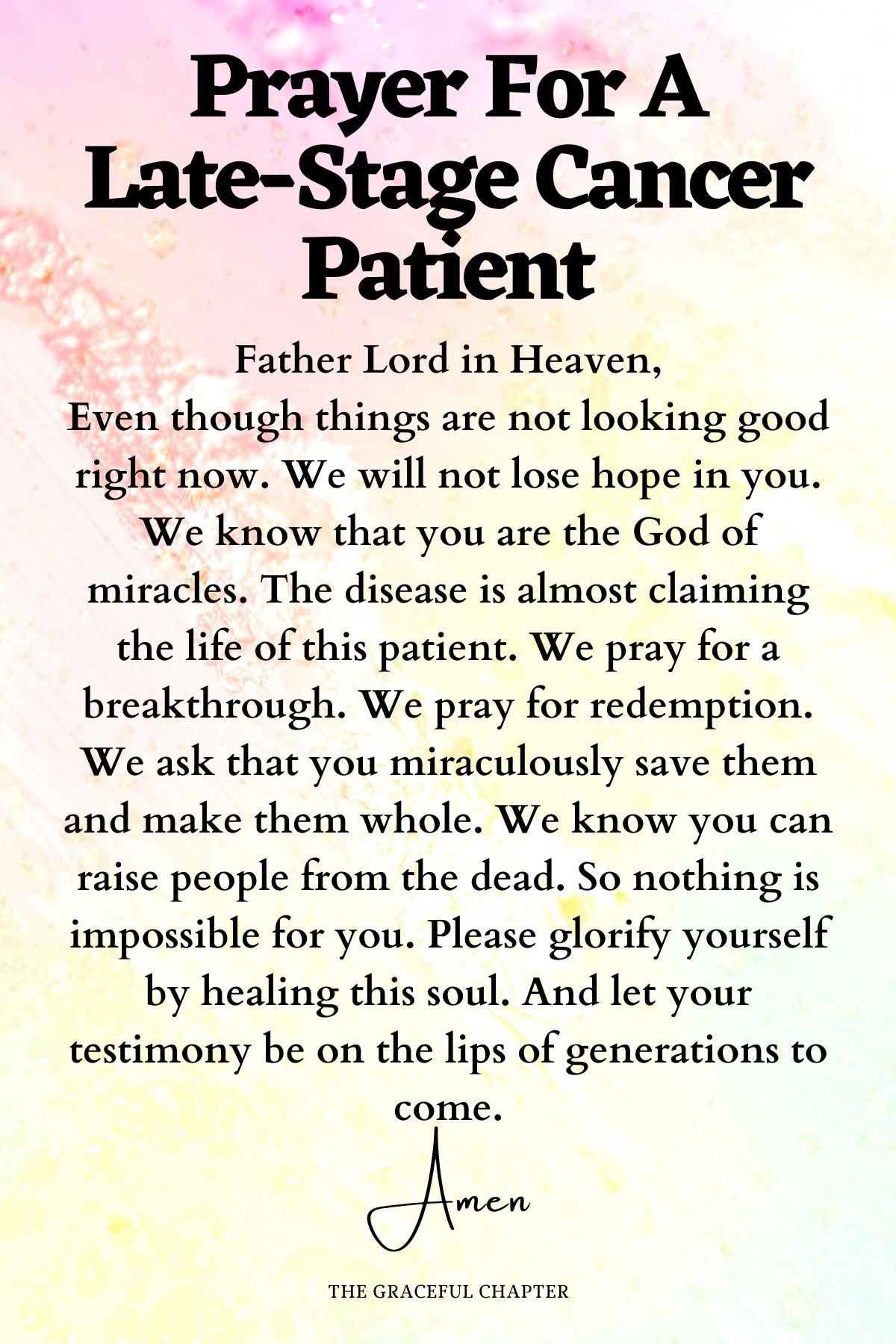 Prayer For A Late-Stage Cancer Patient