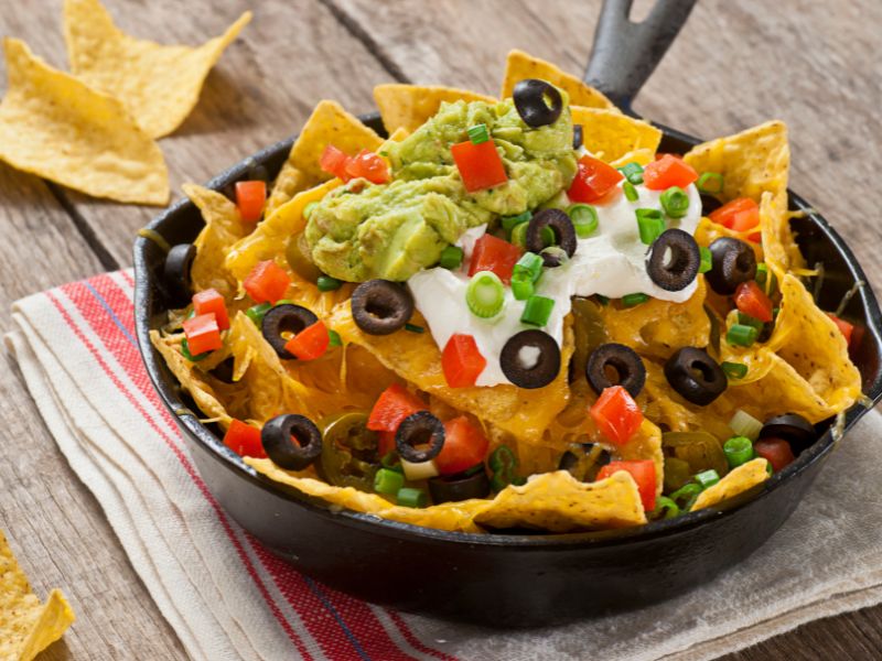 Construct your own custom nacho platter with all the toppings