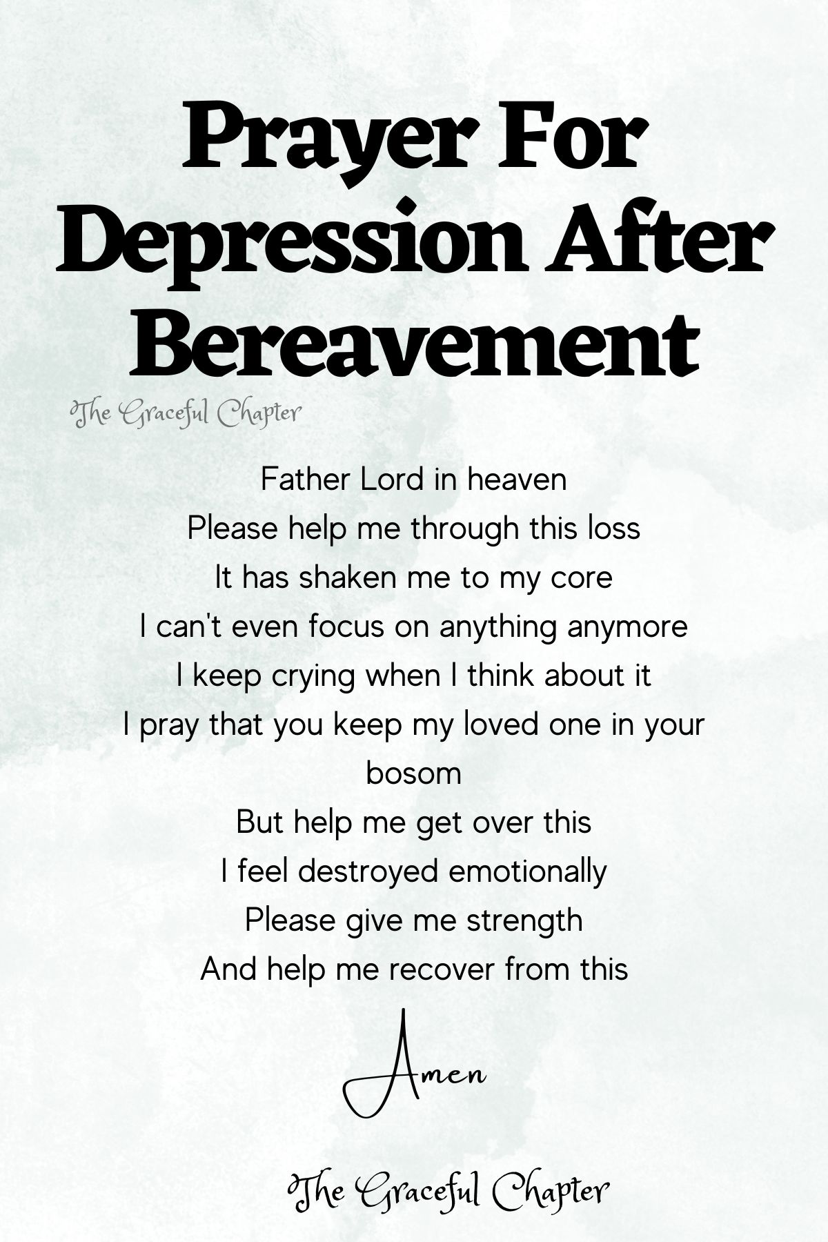 Prayer for depression after bereavement